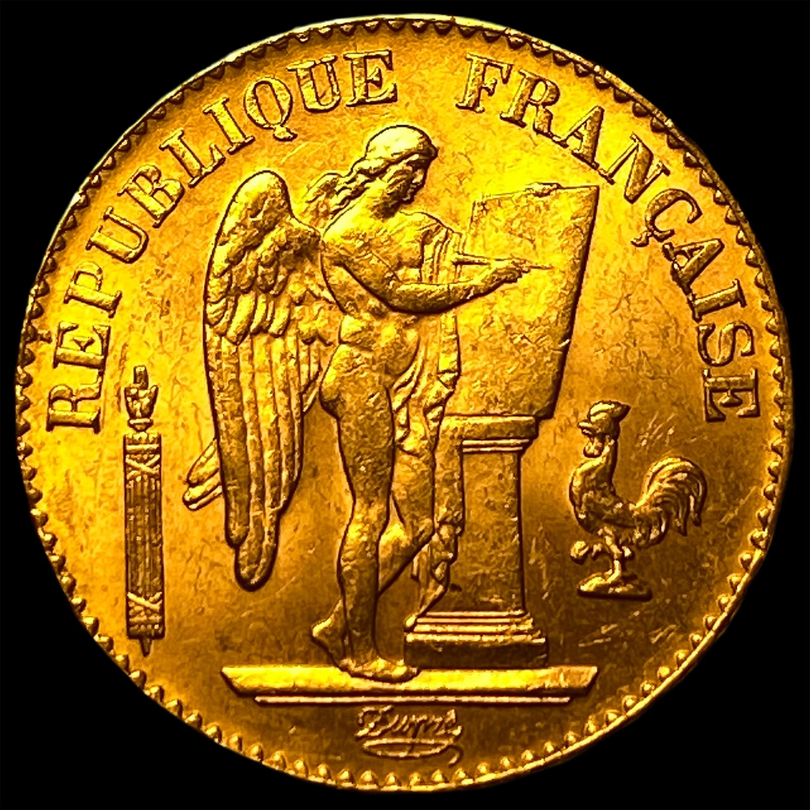 1898-A Gold 20 Francs Angel France UNCIRCULATED: 1898-A Gold 20 Francs Angel France UNCIRCULATED