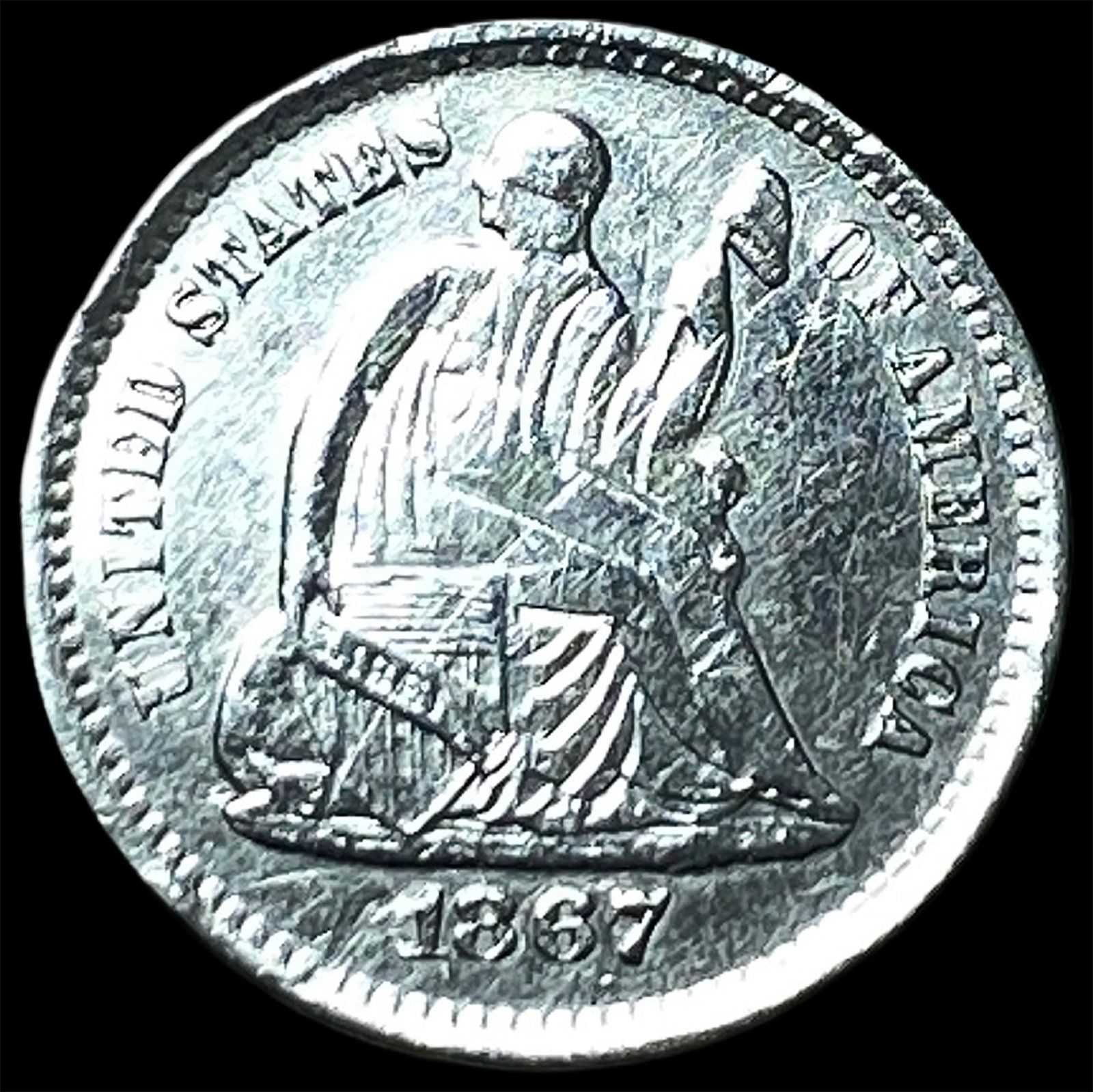 1867-S Silver Half Dime HIGH GRADE: 1867-S Silver Half Dime HIGH GRADE