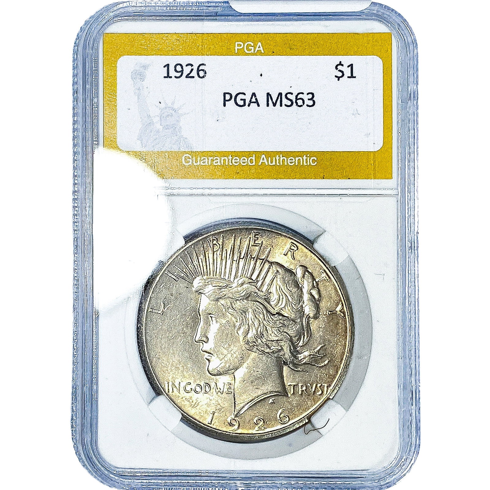 1926 Silver Peace Dollar PGA MS63: 1926 Silver Peace Dollar PGA MS63