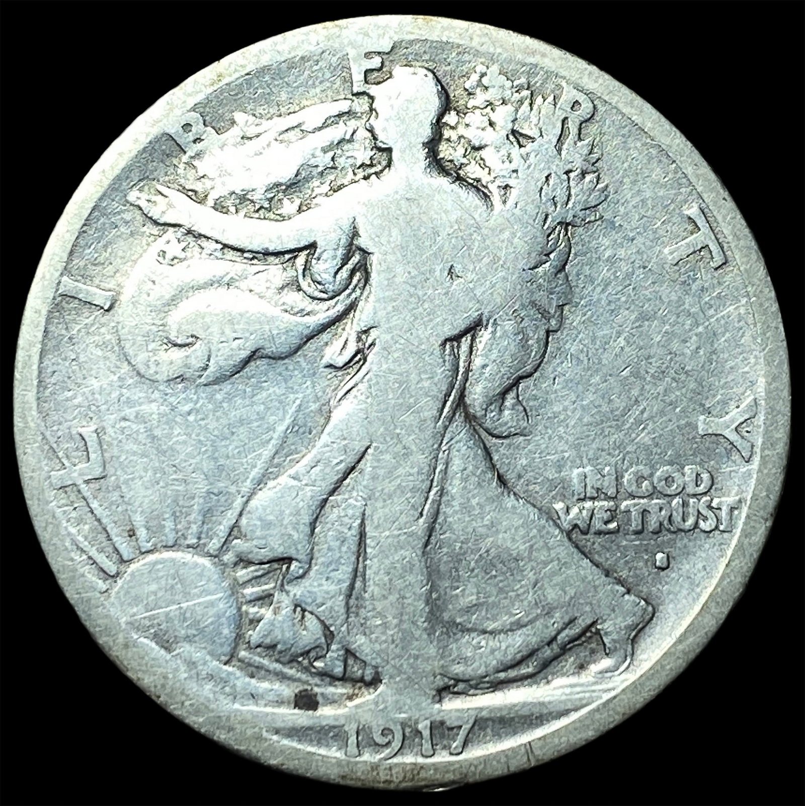1917-S Silver Half Dollar (Walking Liberty) NICELY CIRCULATED: 1917-S Silver Half Dollar (Walking Liberty) NICELY CIRCULATED