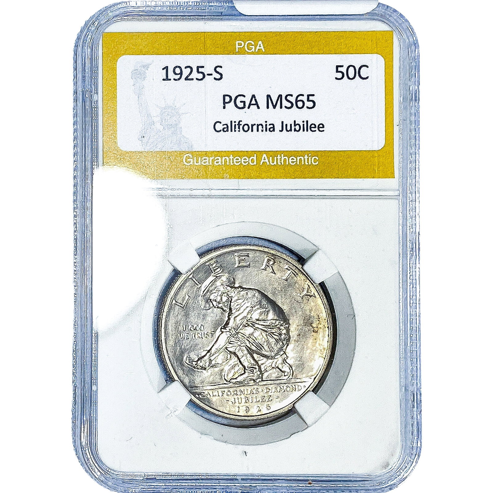 1925-S Jubilee Half Dollar PGA MS65: 1925-S Jubilee Half Dollar PGA MS65