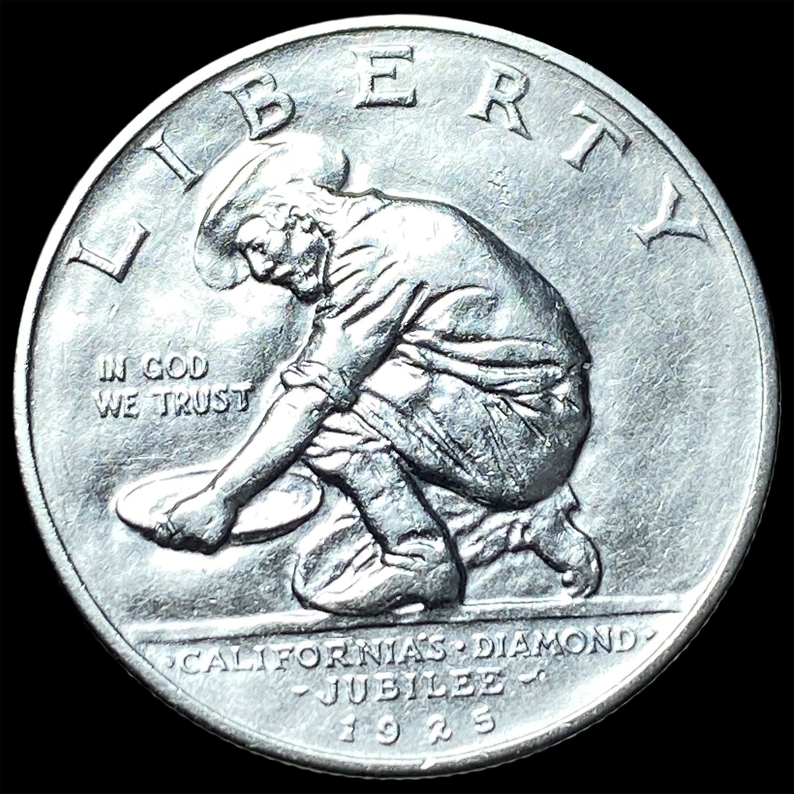 1925-S Silver California Diamond Jubilee Half Dollar CLOSELY UNCIRCULATED: 1925-S Silver California Diamond Jubilee Half Dollar CLOSELY UNCIRCULATED