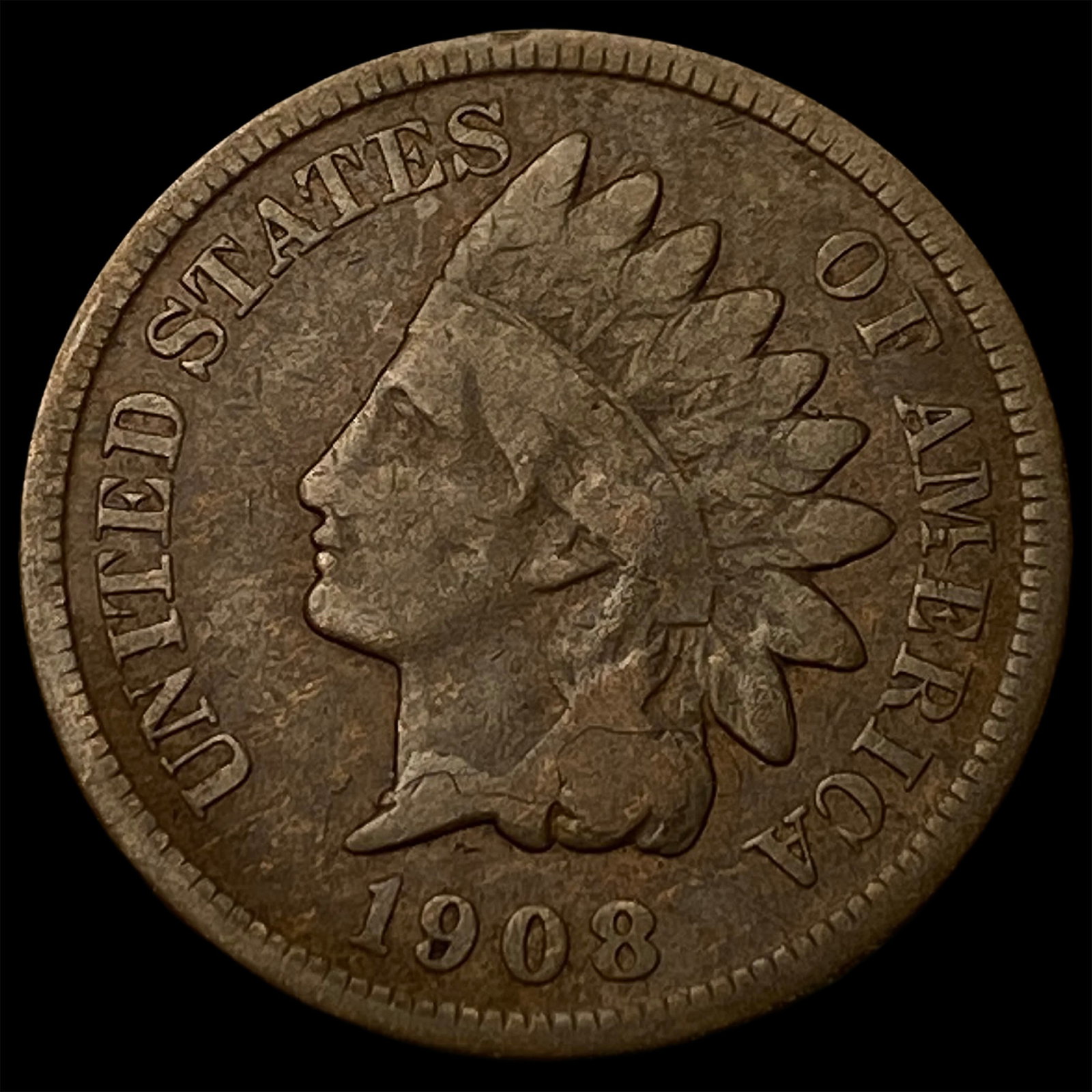 1908-S Indian Head Cent NICELY CIRCULATED: 1908-S Indian Head Cent NICELY CIRCULATED