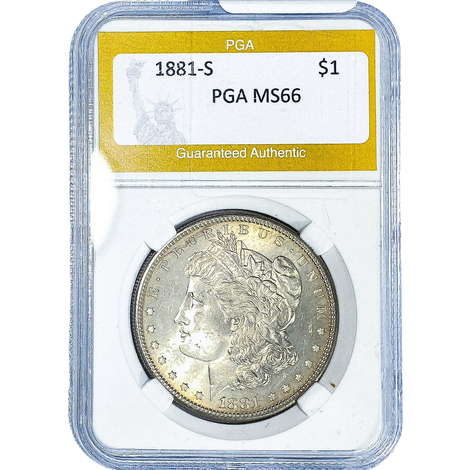 1881-S Morgan Silver Dollar PGA MS66: 1881-S Morgan Silver Dollar PGA MS66