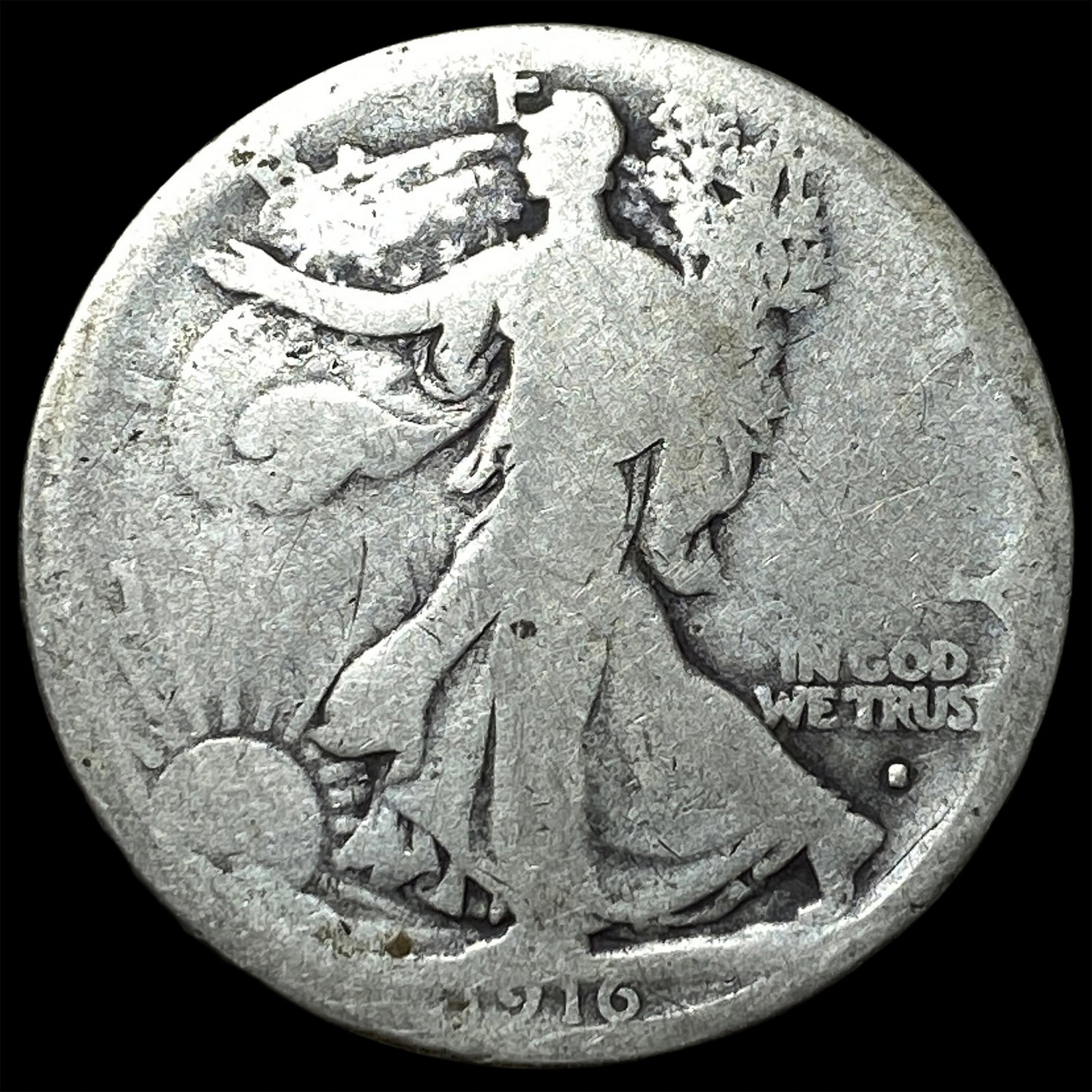 1916 Walking Liberty Half Dollar NICELY CIRCULATED: 1916 Walking Liberty Half Dollar NICELY CIRCULATED