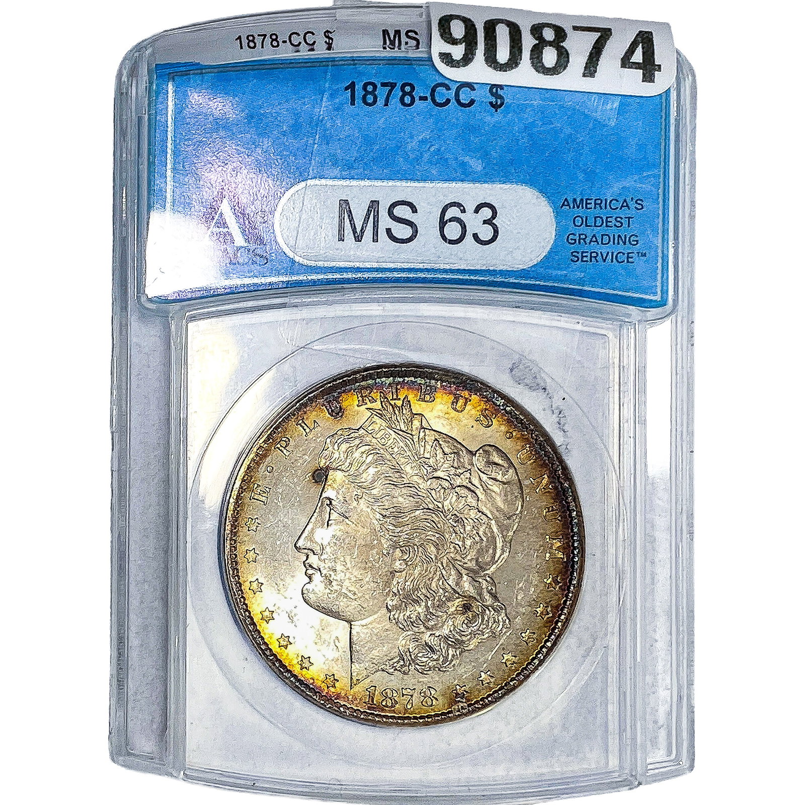 1878-CC Morgan Silver Dollar ANACS MS63: 1878-CC Morgan Silver Dollar ANACS MS63