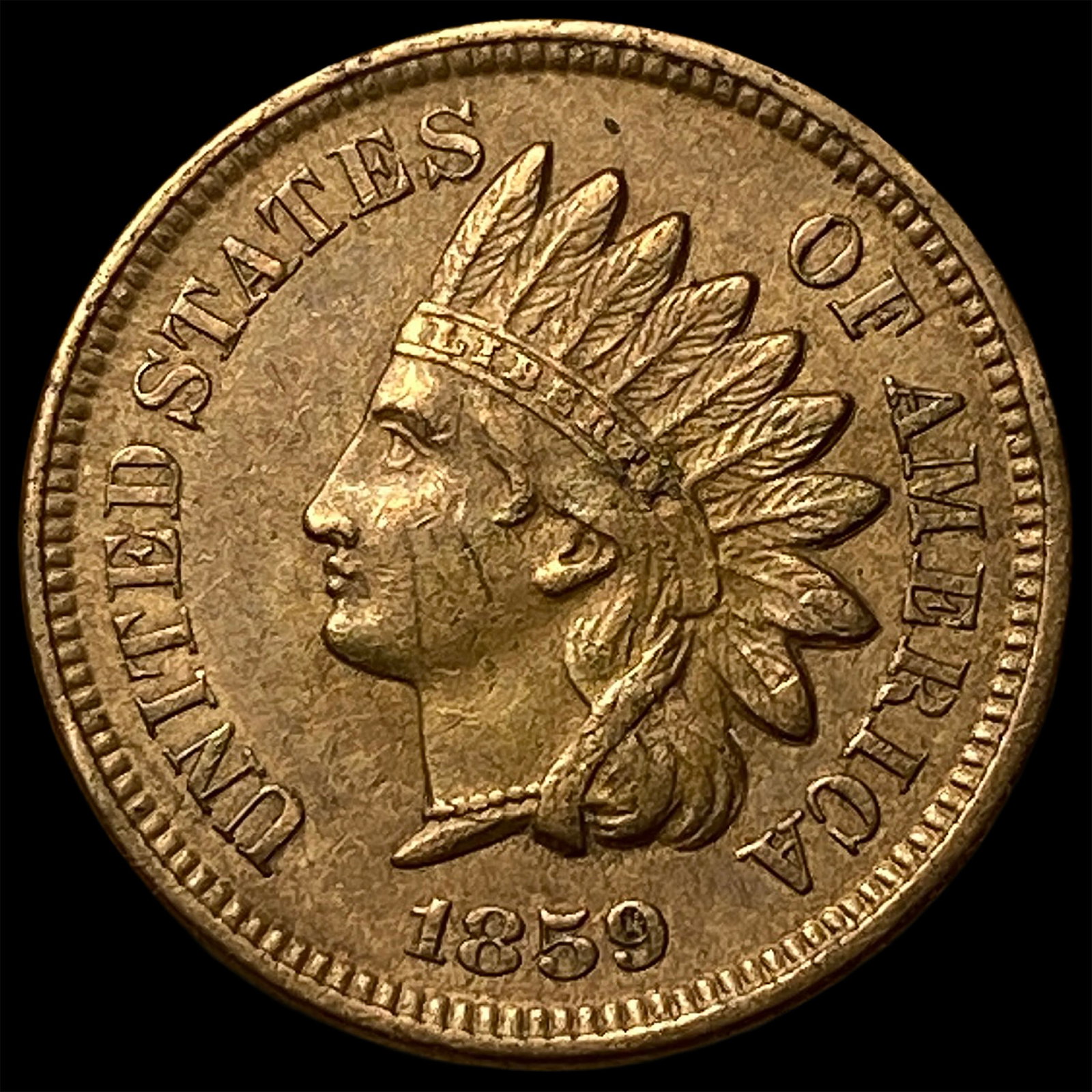 1859 Indian Head Cent CLOSELY UNCIRCULATED: 1859 Indian Head Cent CLOSELY UNCIRCULATED