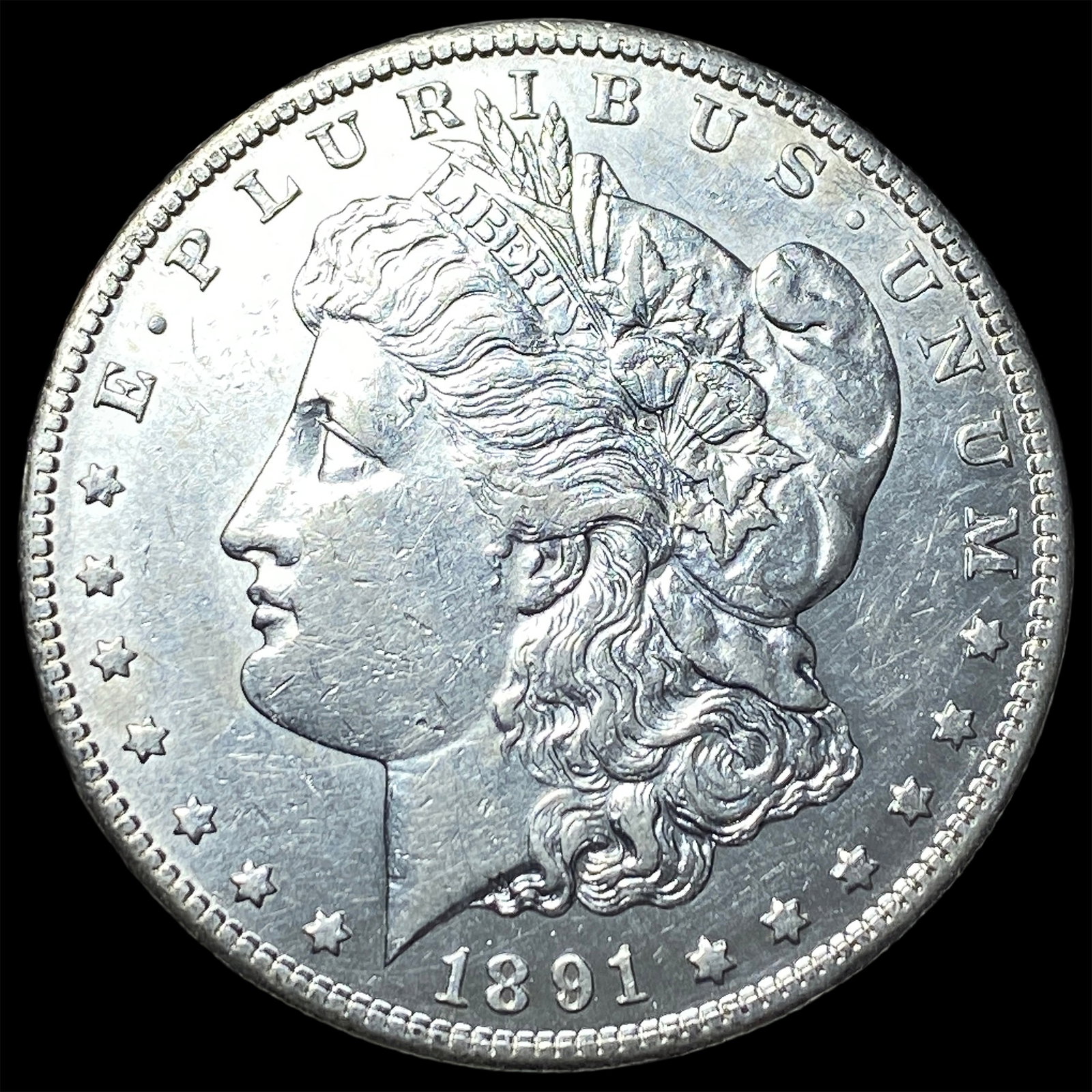 1891-S Silver Morgan Dollar CLOSELY UNCIRCULATED: 1891-S Silver Morgan Dollar CLOSELY UNCIRCULATED