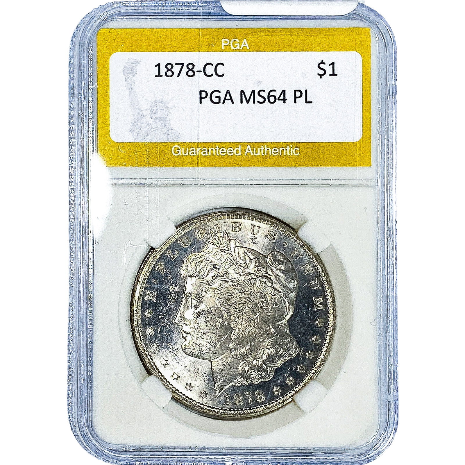 1878-CC Morgan Silver Dollar PGA MS64 PL: 1878-CC Morgan Silver Dollar PGA MS64 PL