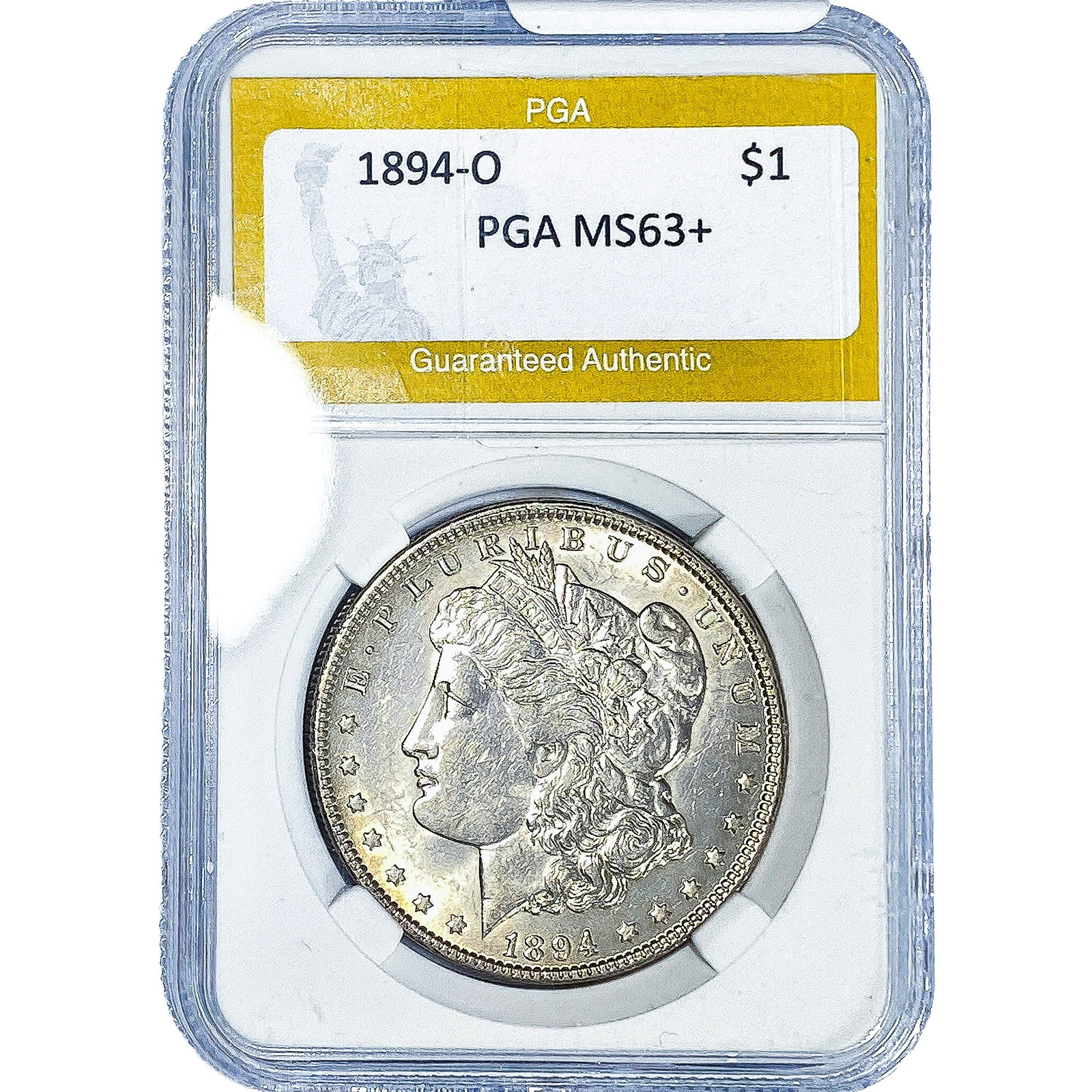 1894-O Morgan Silver Dollar PGA MS63+: 1894-O Morgan Silver Dollar PGA MS63+