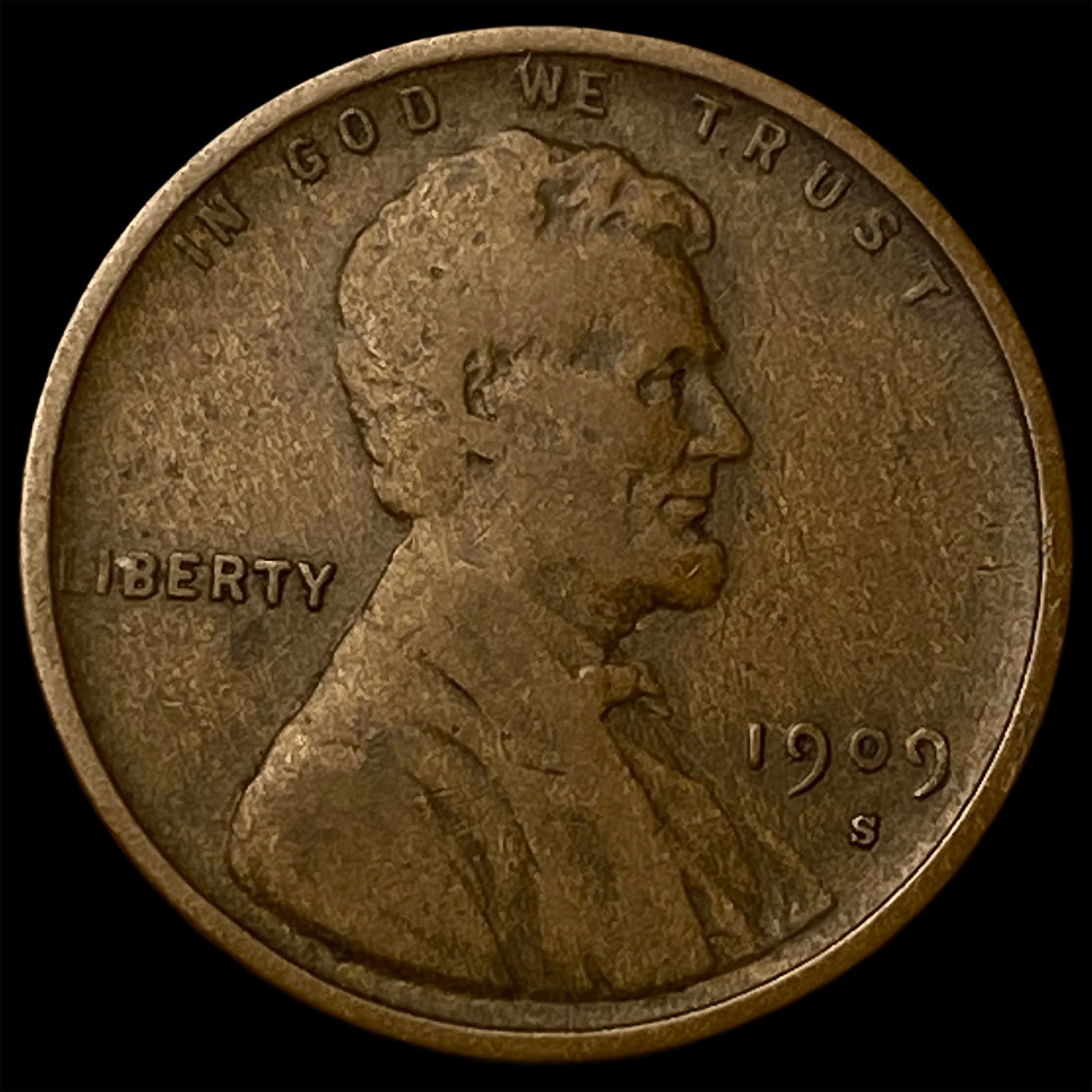 1909-S Lincoln Wheat Cent LIGHTLY CIRCULATED: 1909-S Lincoln Wheat Cent LIGHTLY CIRCULATED