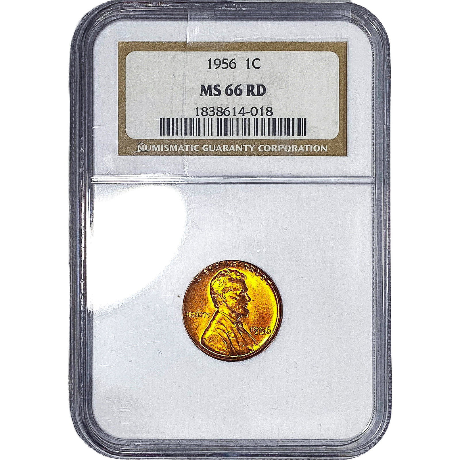 1956 Wheat Cent NGC MS66 RD: 1956 Wheat Cent NGC MS66 RD