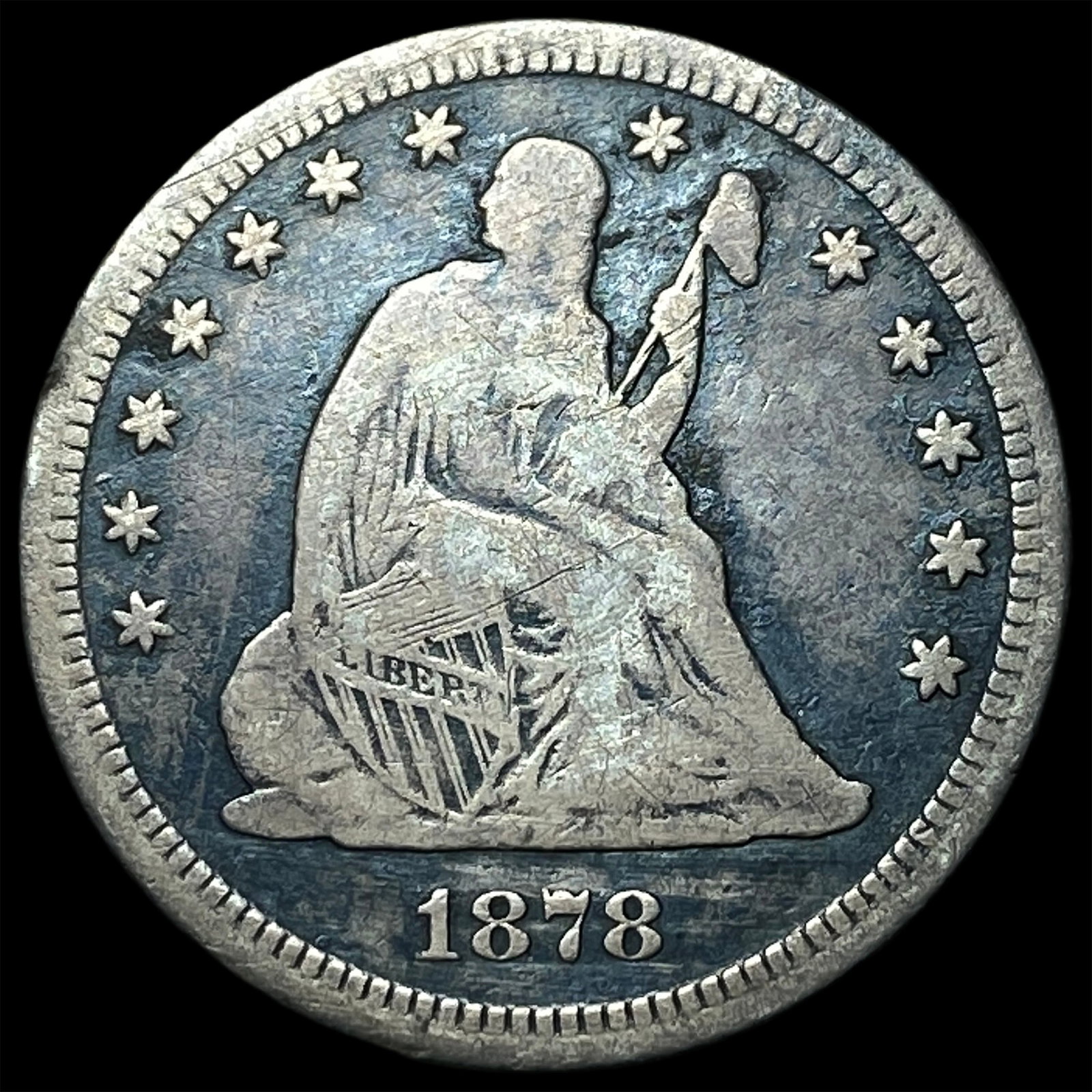 1878-CC Silver Seated Liberty Quarter LIGHTLY CIRCULATED: 1878-CC Silver Seated Liberty Quarter LIGHTLY CIRCULATED