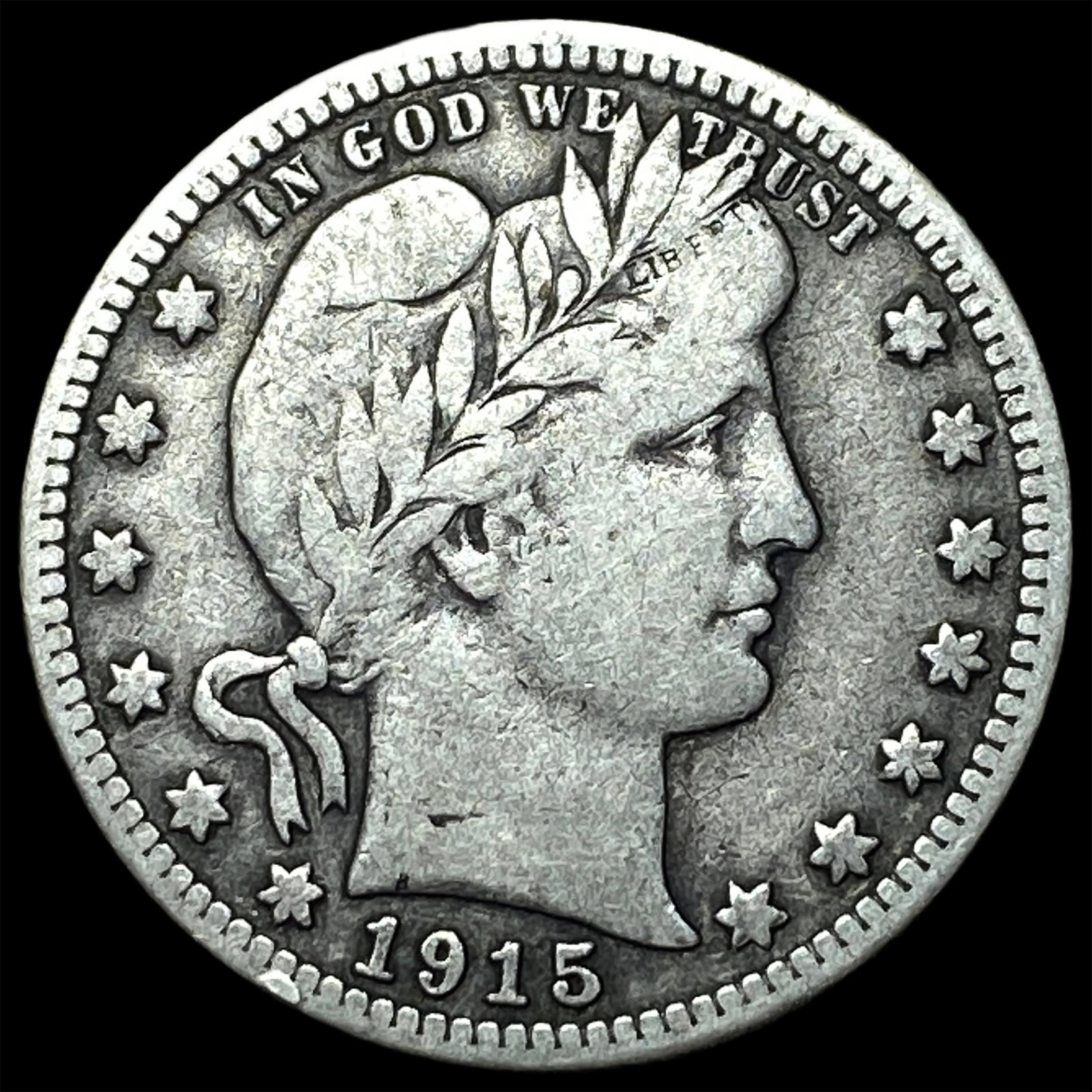 1915 Barber Silver Quarter LIGHTLY CIRCULATED: 1915 Barber Silver Quarter LIGHTLY CIRCULATED