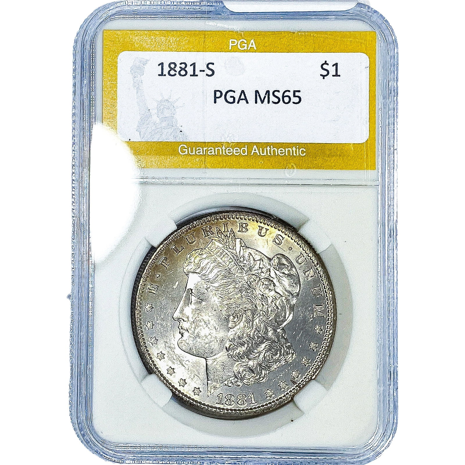 1881-S Morgan Silver Dollar PGA MS65: 1881-S Morgan Silver Dollar PGA MS65