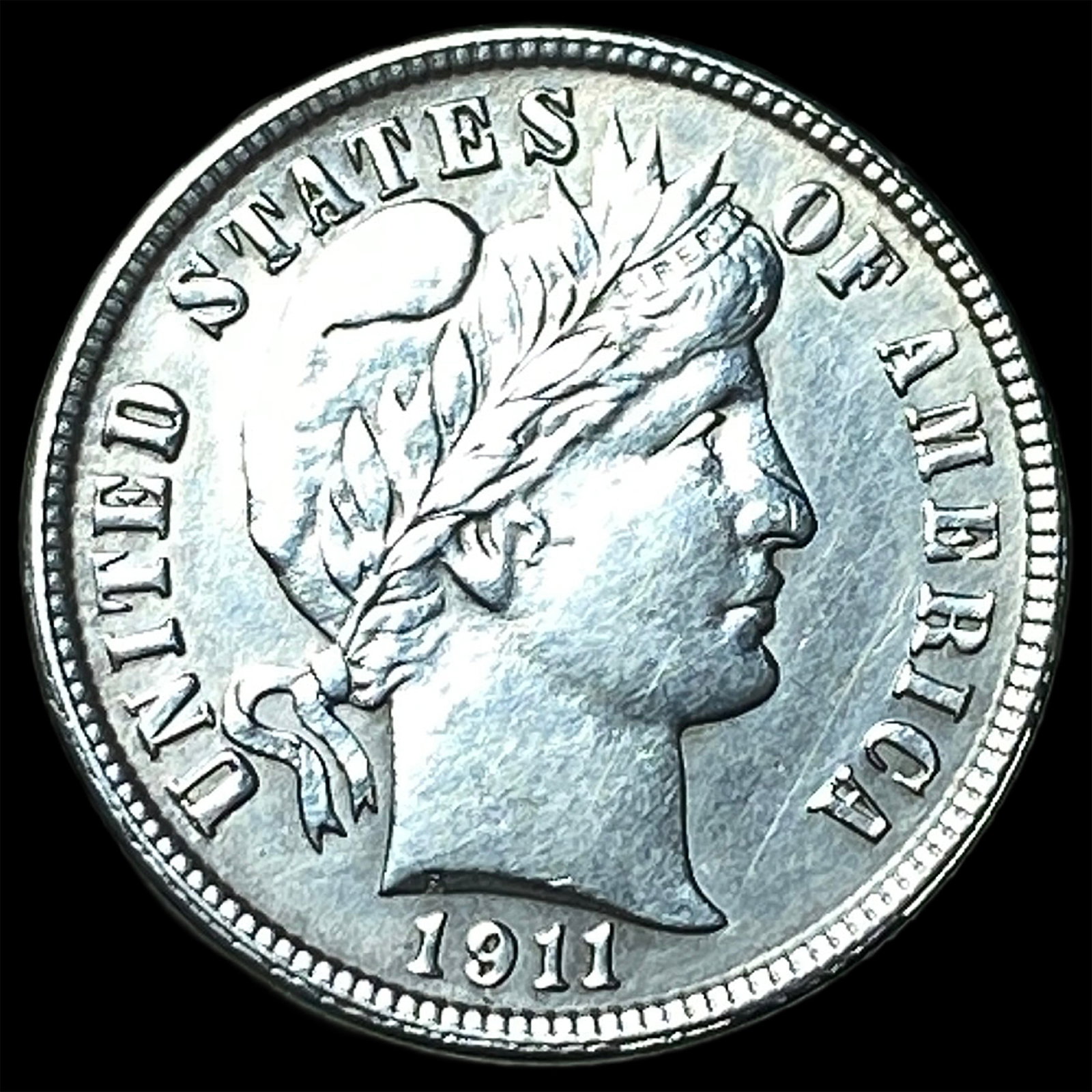 1911 Barber Dime CLOSELY UNCIRCULATED: 1911 Barber Dime CLOSELY UNCIRCULATED