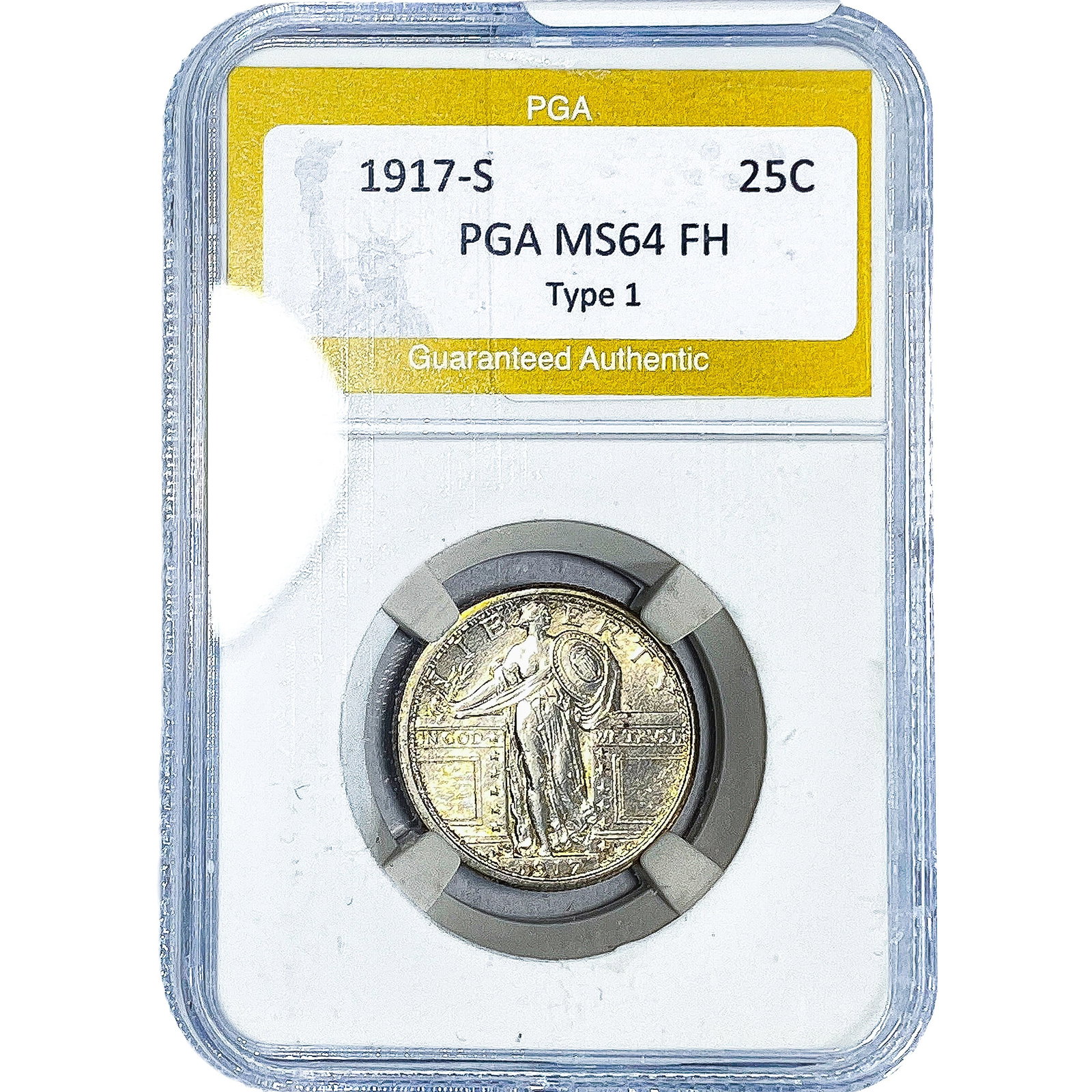 1917-S Standing Liberty Quarter PGA MS64 FH Type 1: 1917-S Standing Liberty Quarter PGA MS64 FH Type 1