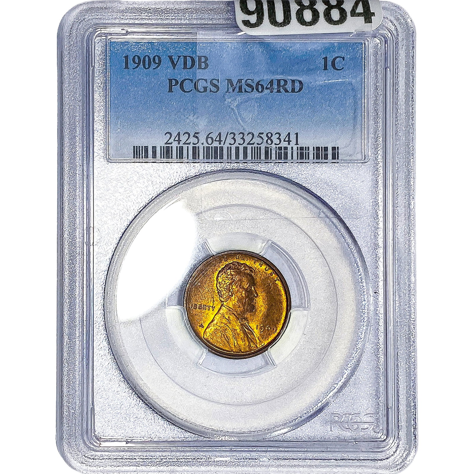 1909 VDB Wheat Cent PCGS MS64 RD: 1909 VDB Wheat Cent PCGS MS64 RD