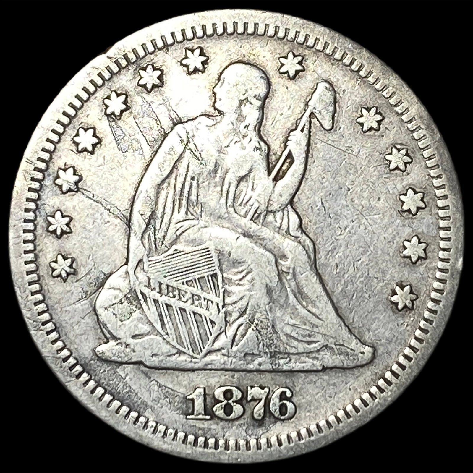 1876-S Silver Seated Liberty Quarter LIGHTLY CIRCULATED: 1876-S Silver Seated Liberty Quarter LIGHTLY CIRCULATED