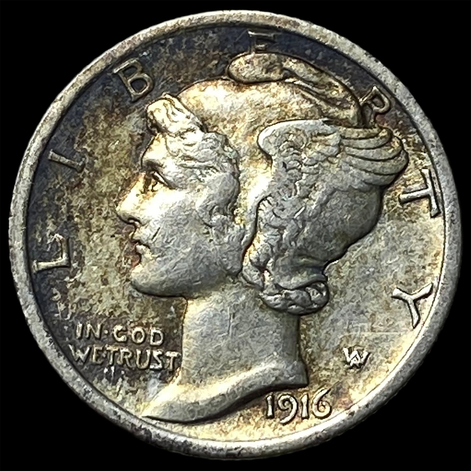 1916 Silver Mercury Dime CLOSELY UNCIRCULATED: 1916 Silver Mercury Dime CLOSELY UNCIRCULATED