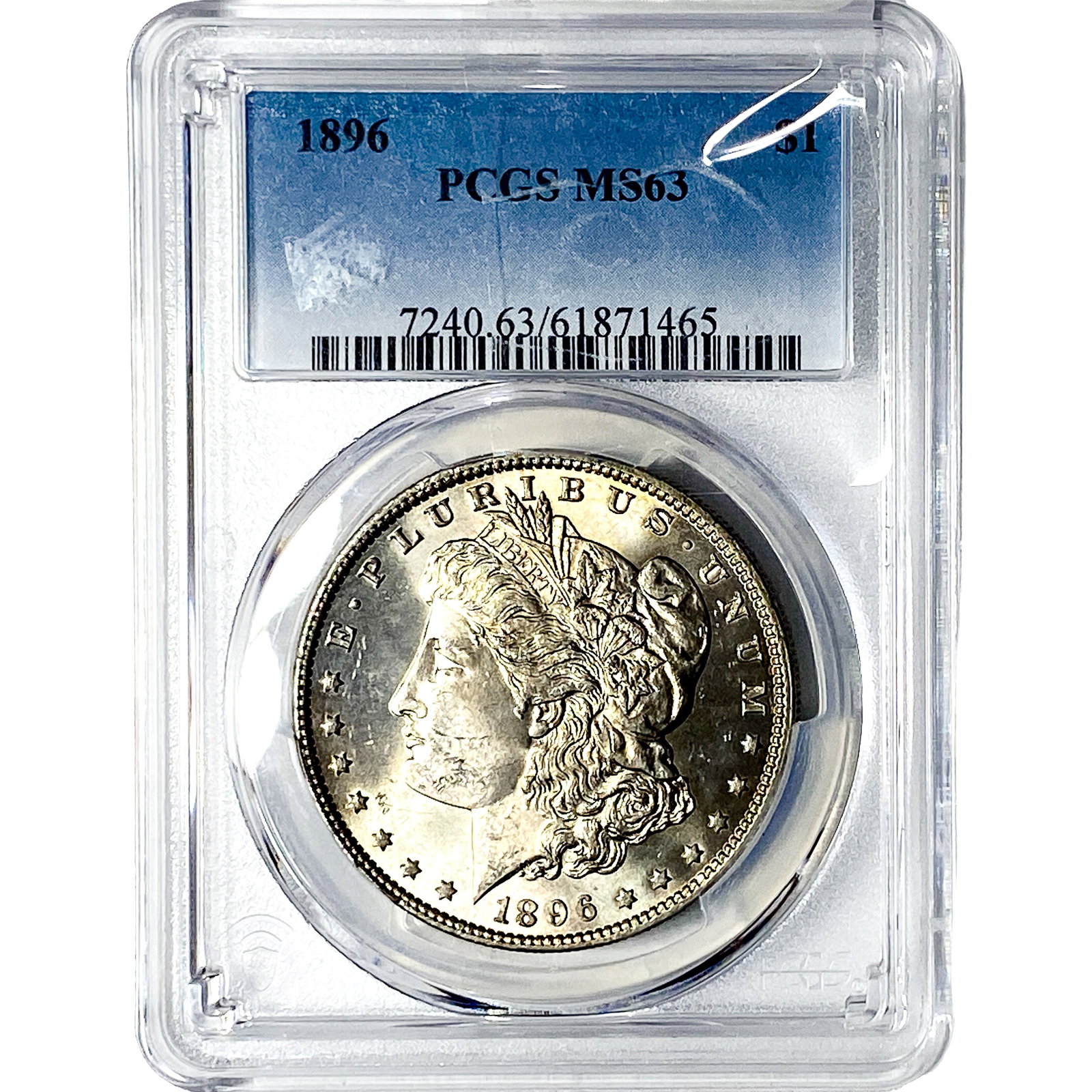 1896 Morgan Silver Dollar PCGS MS63: 1896 Morgan Silver Dollar PCGS MS63