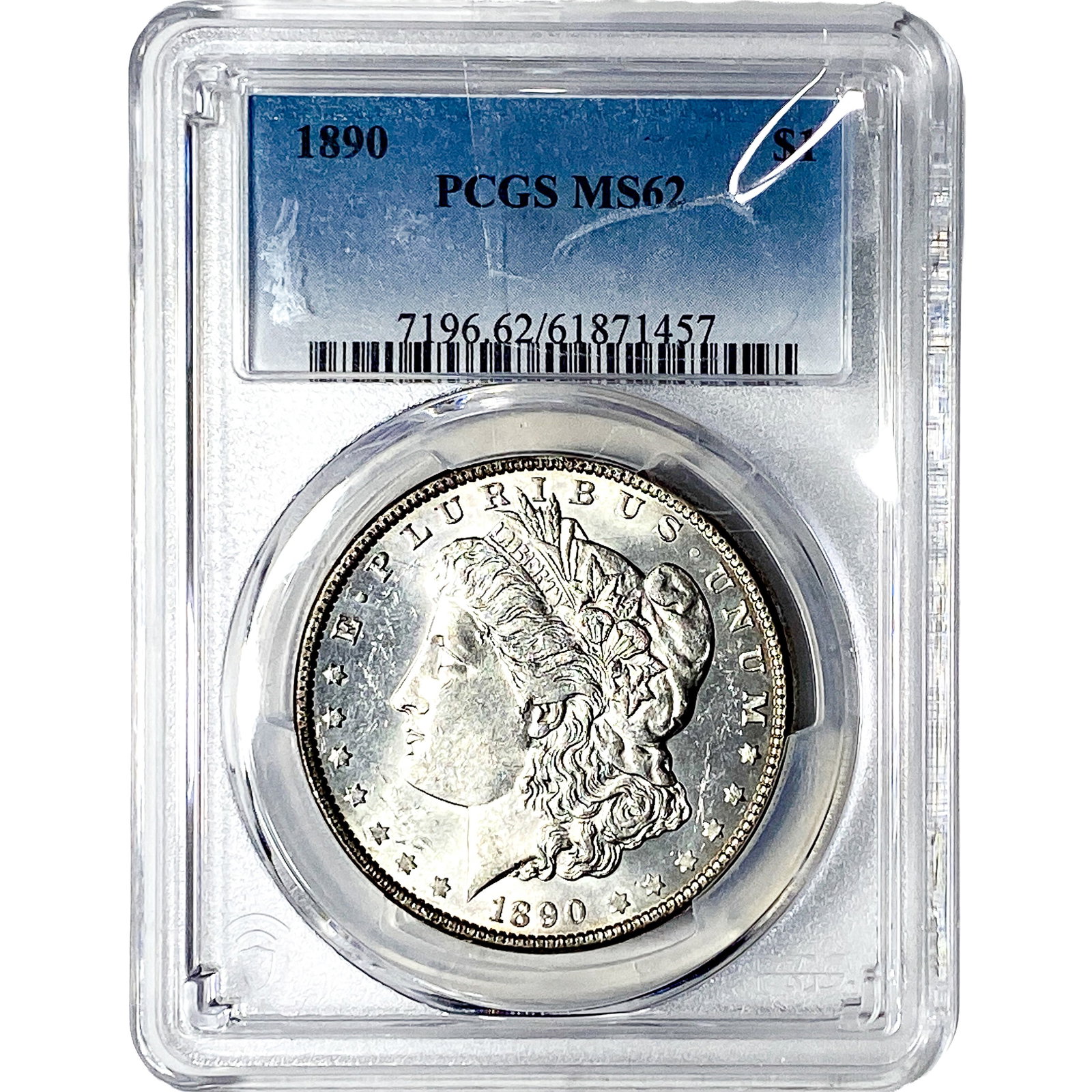 1890 Morgan Silver Dollar PCGS MS62: 1890 Morgan Silver Dollar PCGS MS62