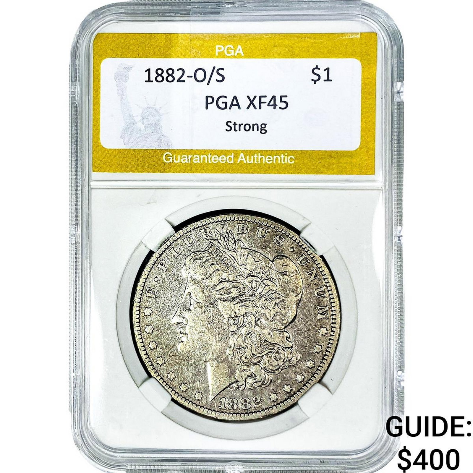 1882-O/S Morgan Silver Dollar PGA XF45 Strong: 1882-O/S Morgan Silver Dollar PGA XF45 Strong