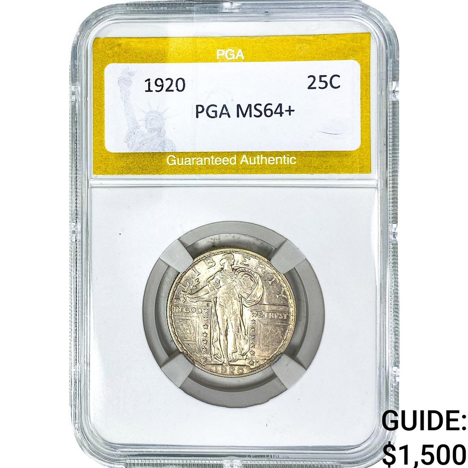 1920 Standing Liberty Quarter PGA MS64+: 1920 Standing Liberty Quarter PGA MS64+