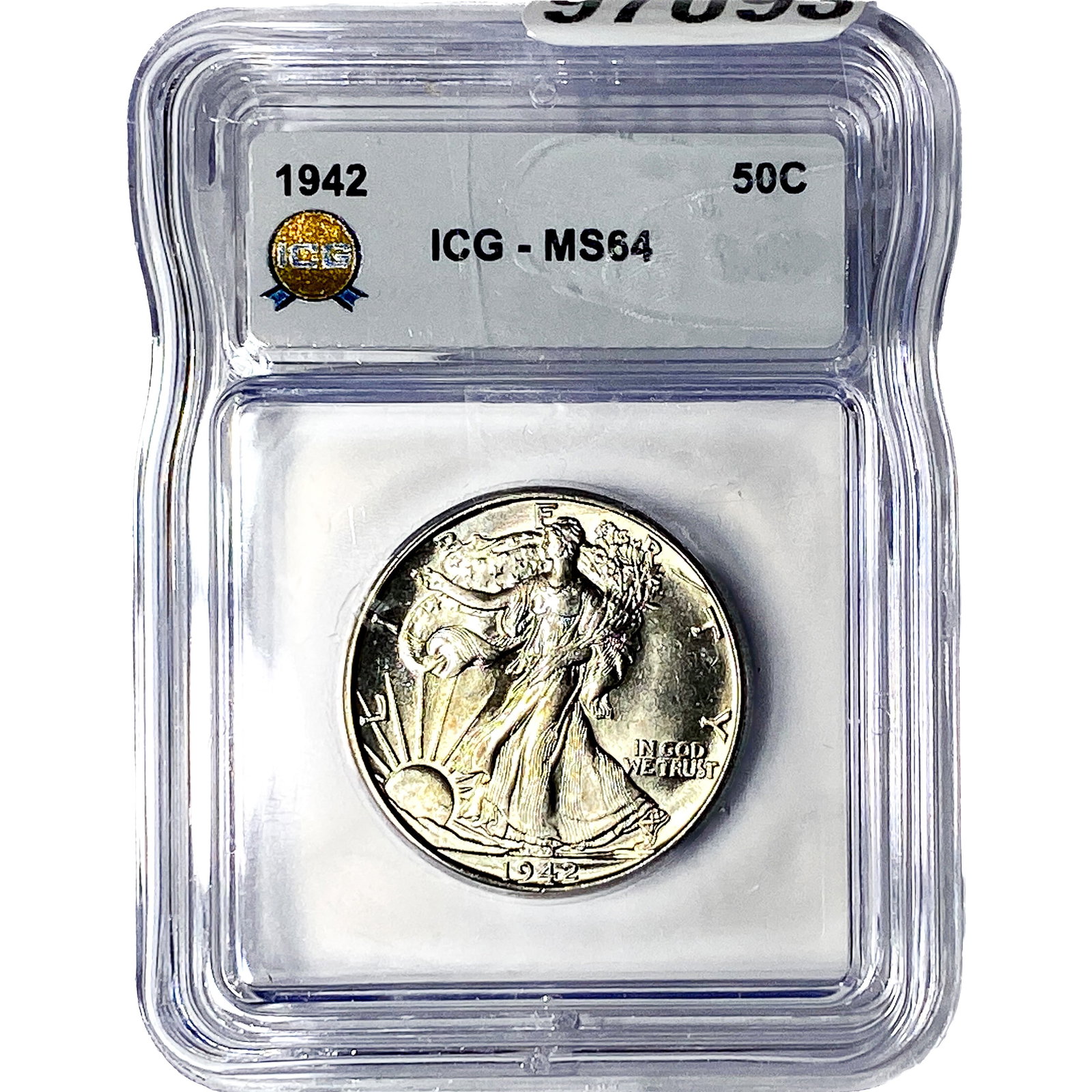 1942 Walking Liberty Half Dollar ICG MS64: 1942 Walking Liberty Half Dollar ICG MS64
