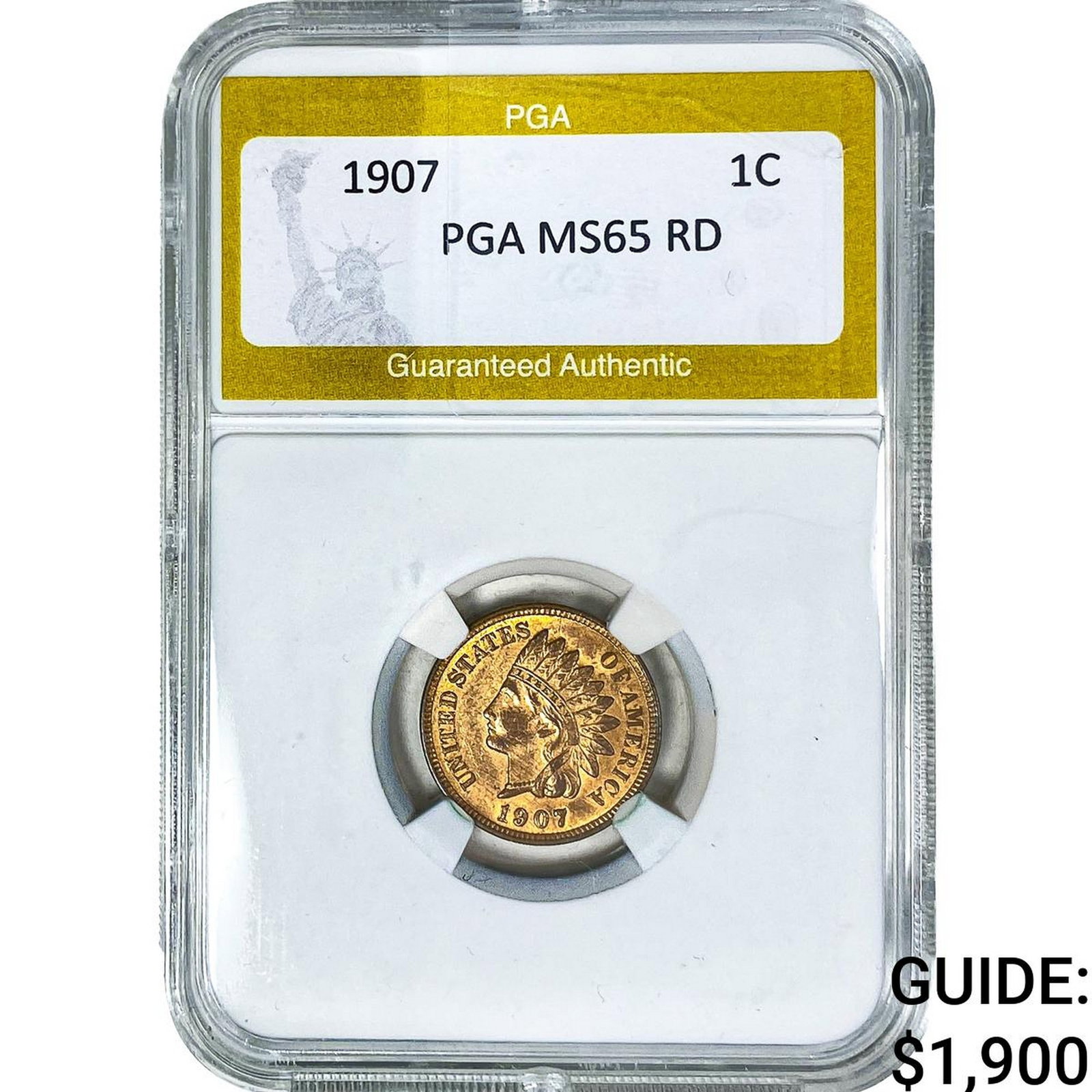 1907 Indian Head Cent PGA MS65 RD (1 of 2)