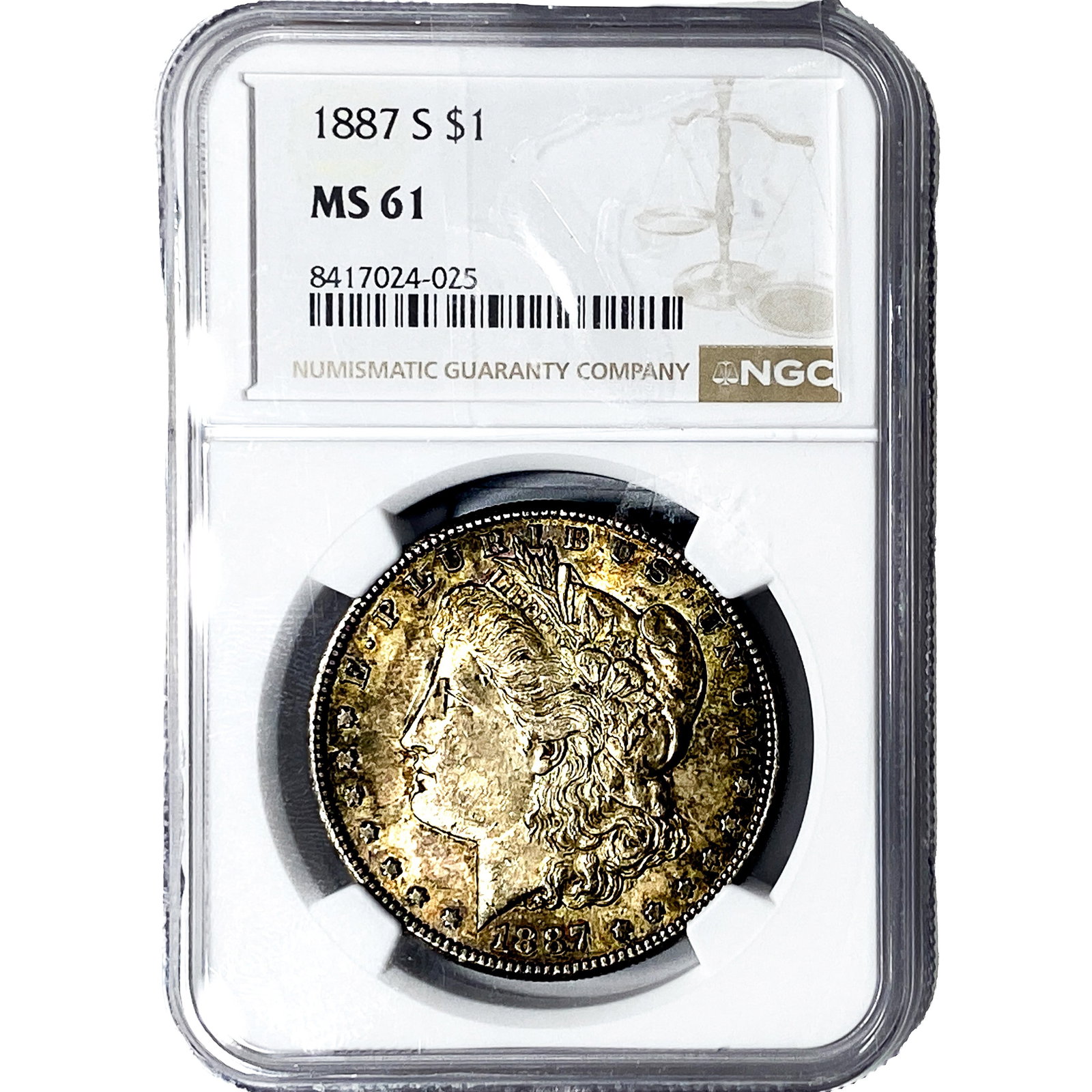 1887 Morgan Silver Dollar NGC MS61: 1887 Morgan Silver Dollar NGC MS61