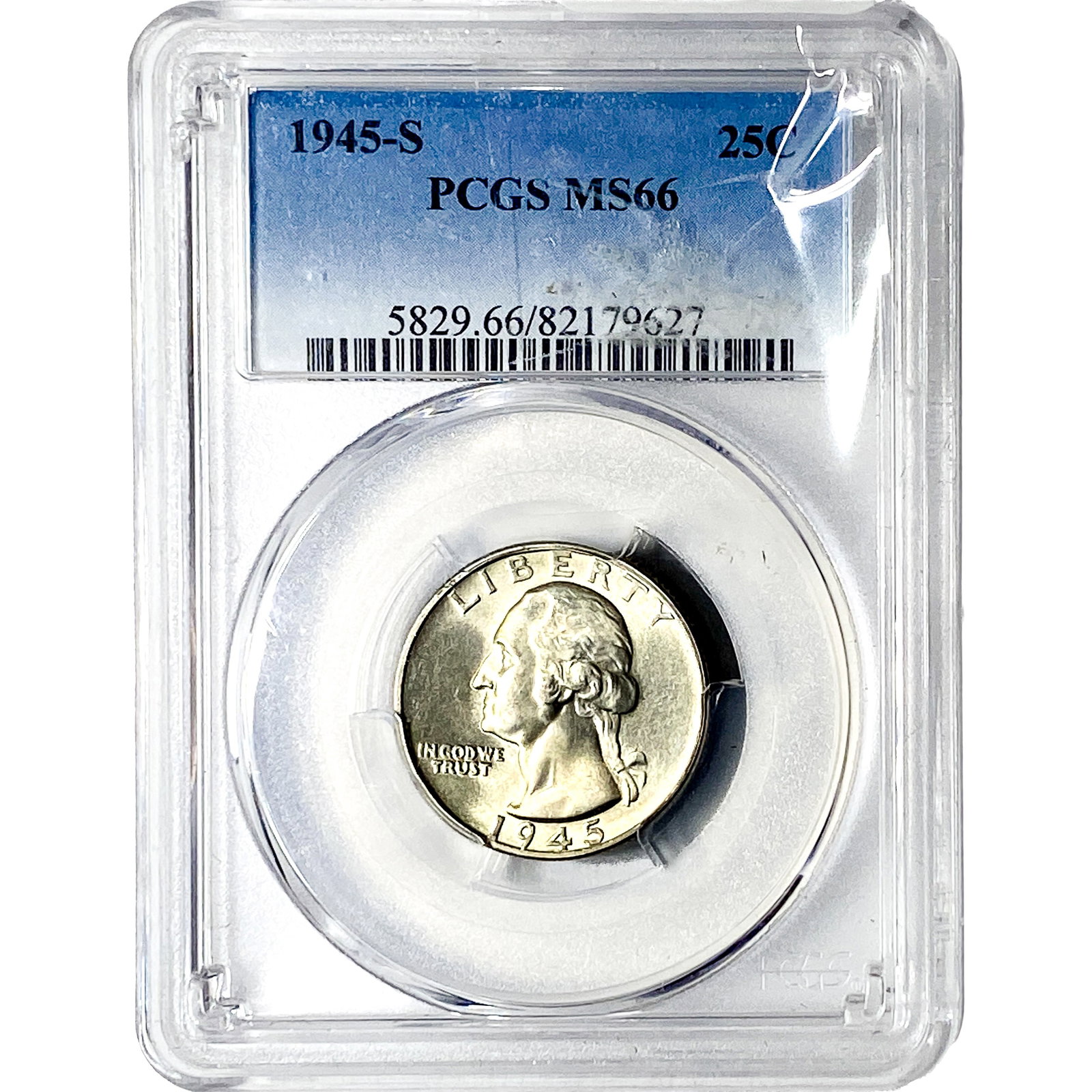 1945-S Washington Silver Quarter PCGS MS66: 1945-S Washington Silver Quarter PCGS MS66