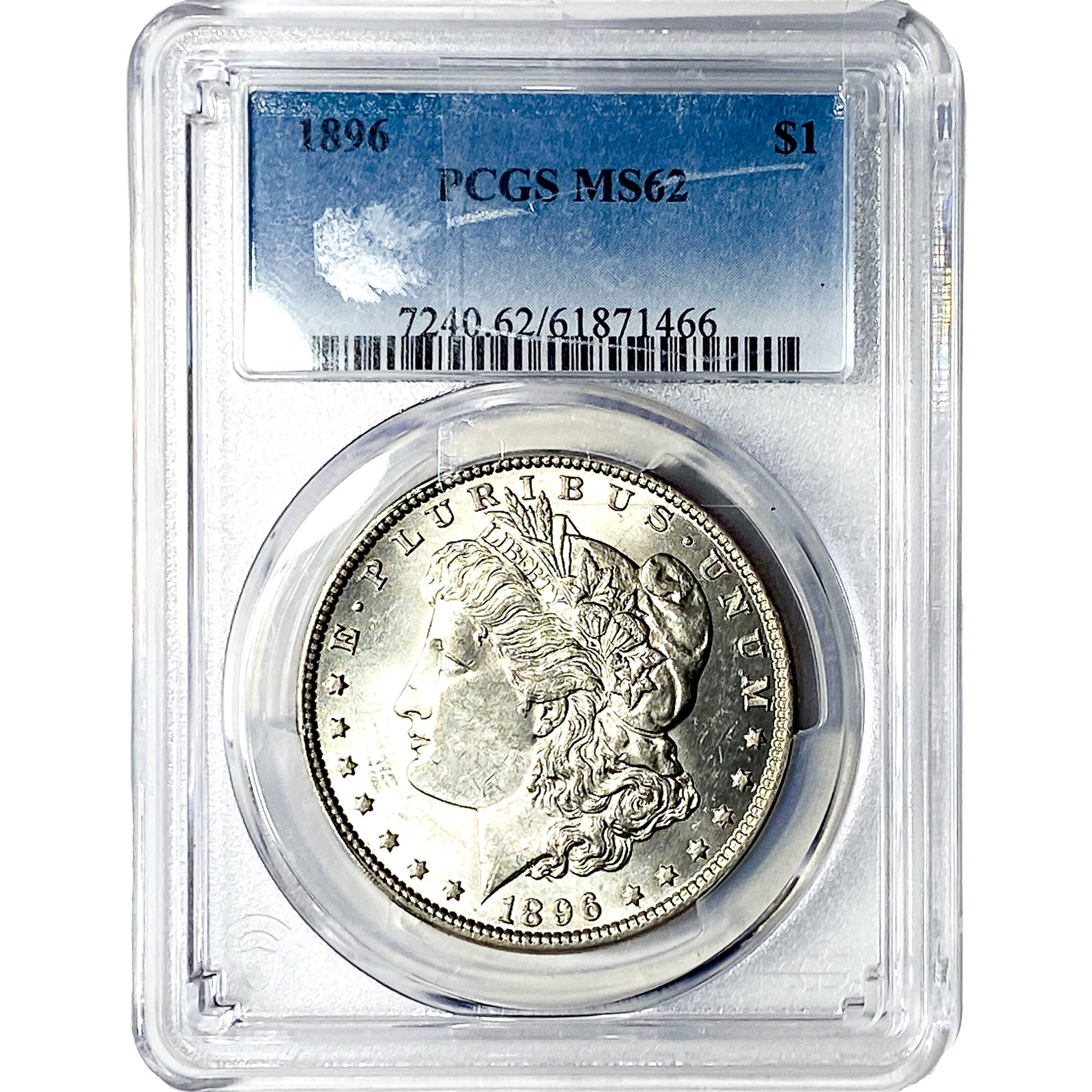 1896 Morgan Silver Dollar PCGS MS62: 1896 Morgan Silver Dollar PCGS MS62