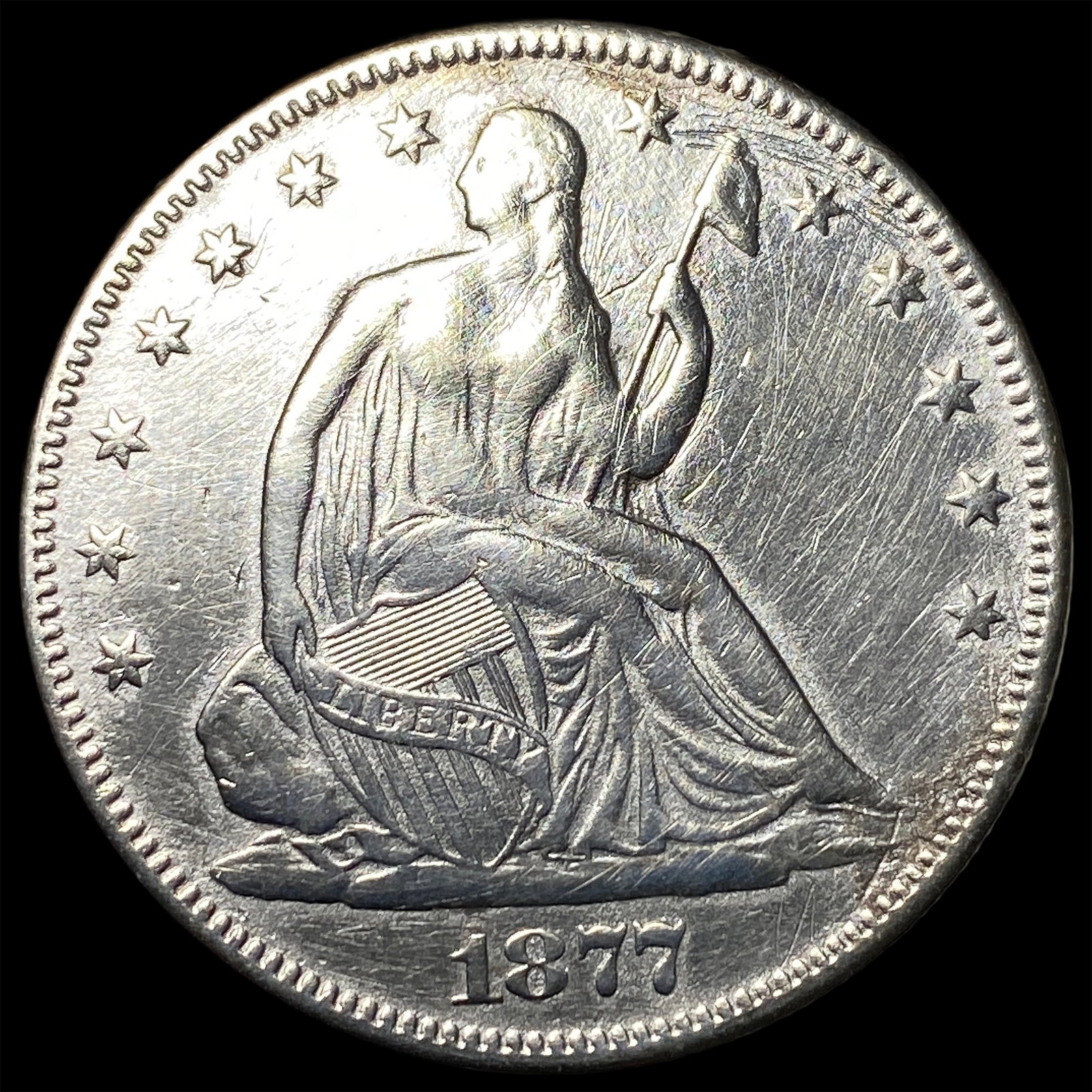 1877 Seated Liberty Half Dollar HIGH GRADE: 1877 Seated Liberty Half Dollar HIGH GRADE