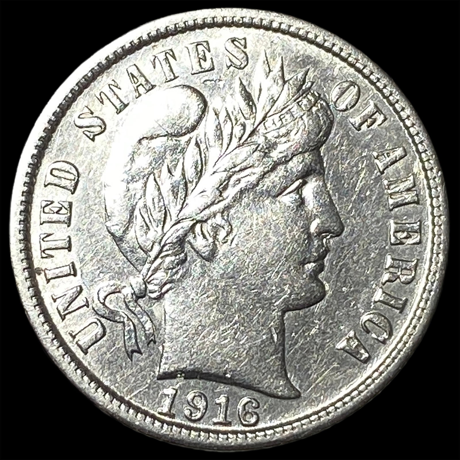 1916-S Silver Barber Dime UNCIRCULATED: 1916-S Silver Barber Dime UNCIRCULATED