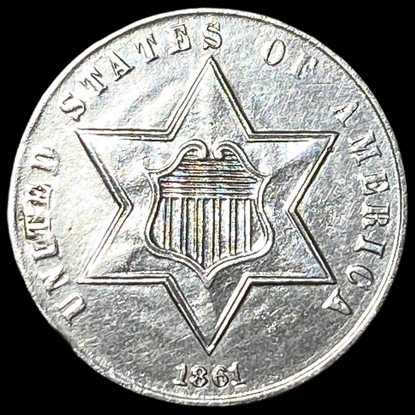 1861 Silver Three-Cent Piece UNCIRCULATED (1 of 2)