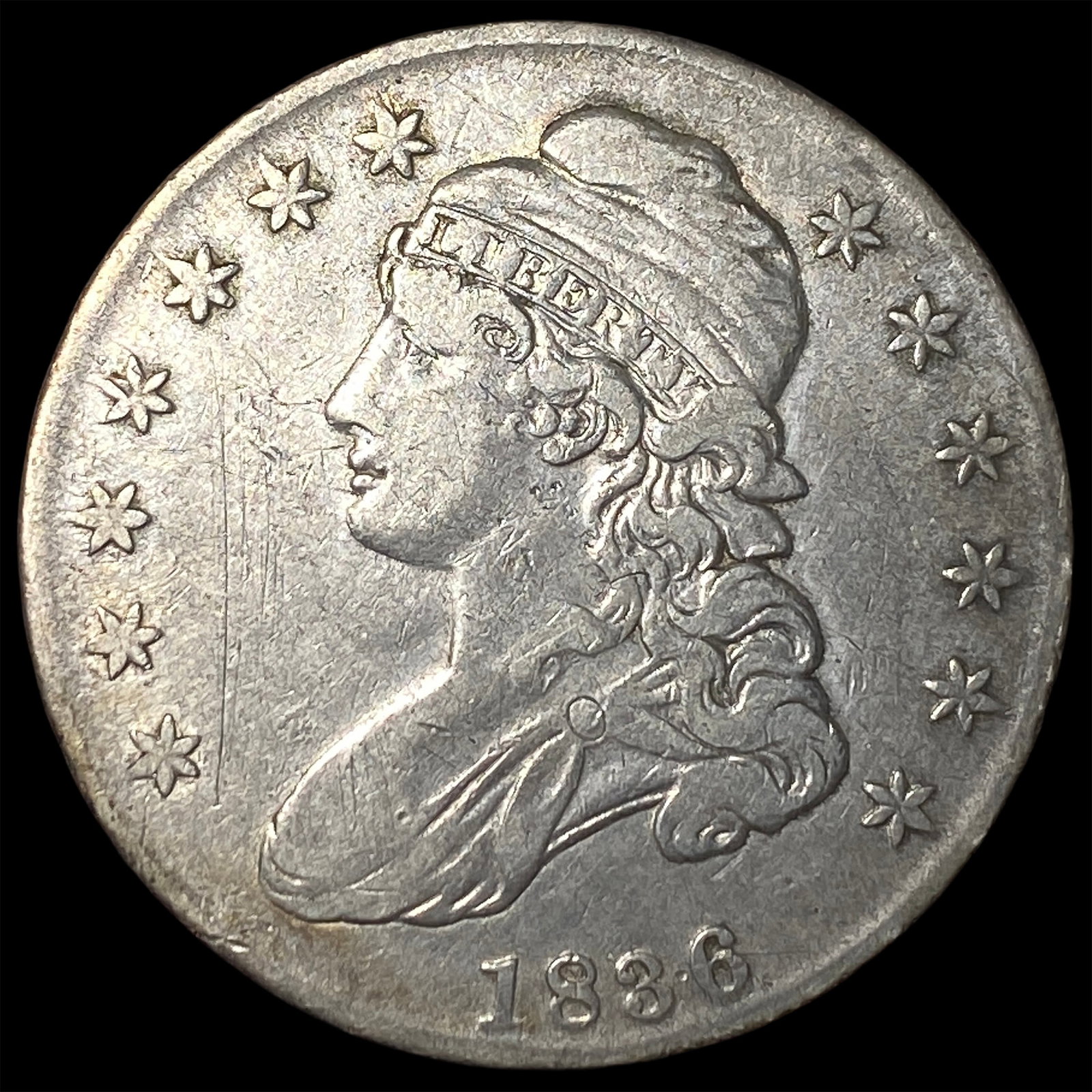 1836 Capped Bust Half Dollar NEARLY UNCIRCULATED (1 of 2)