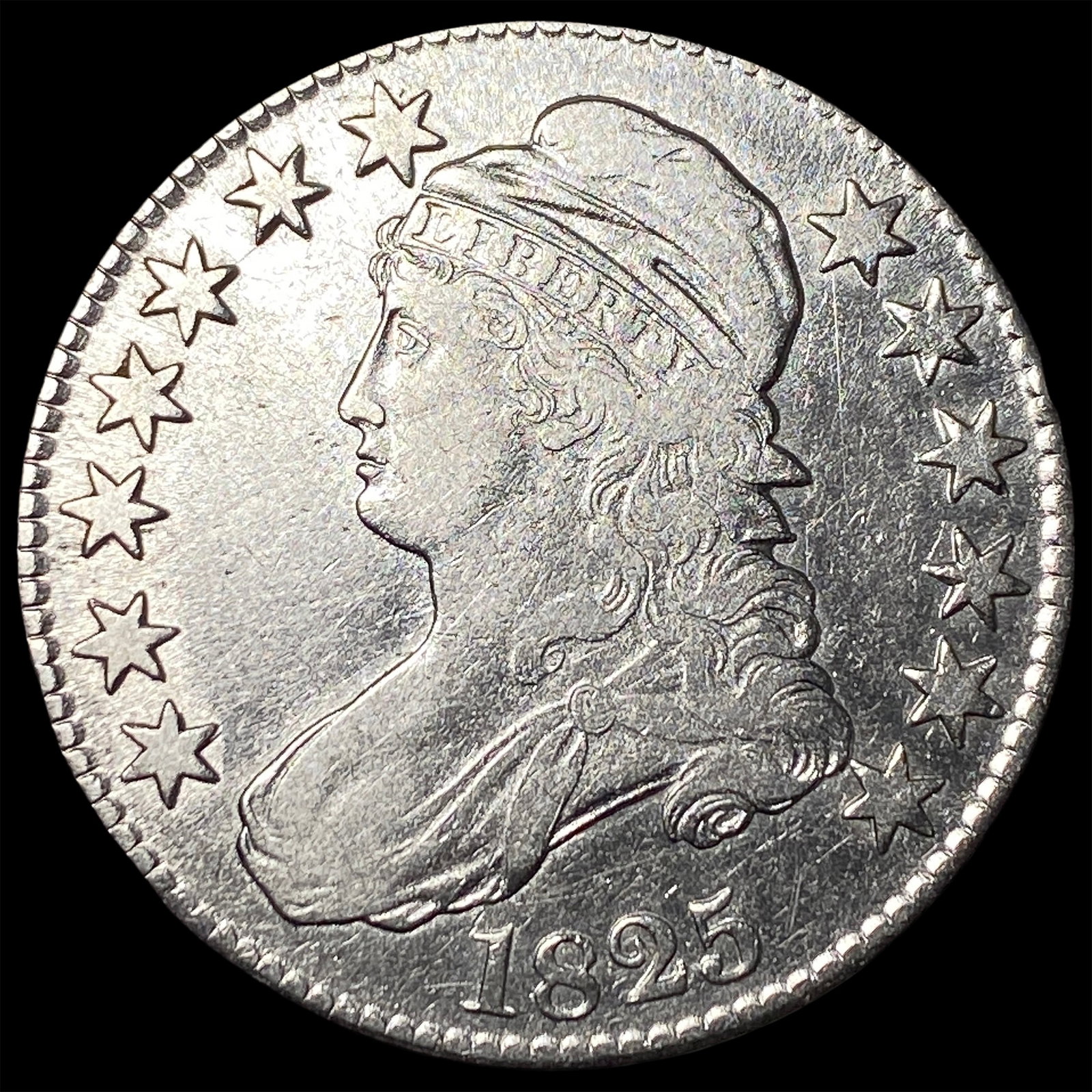 1825 Capped Bust Silver Half Dollar CHOICE AU (1 of 2)