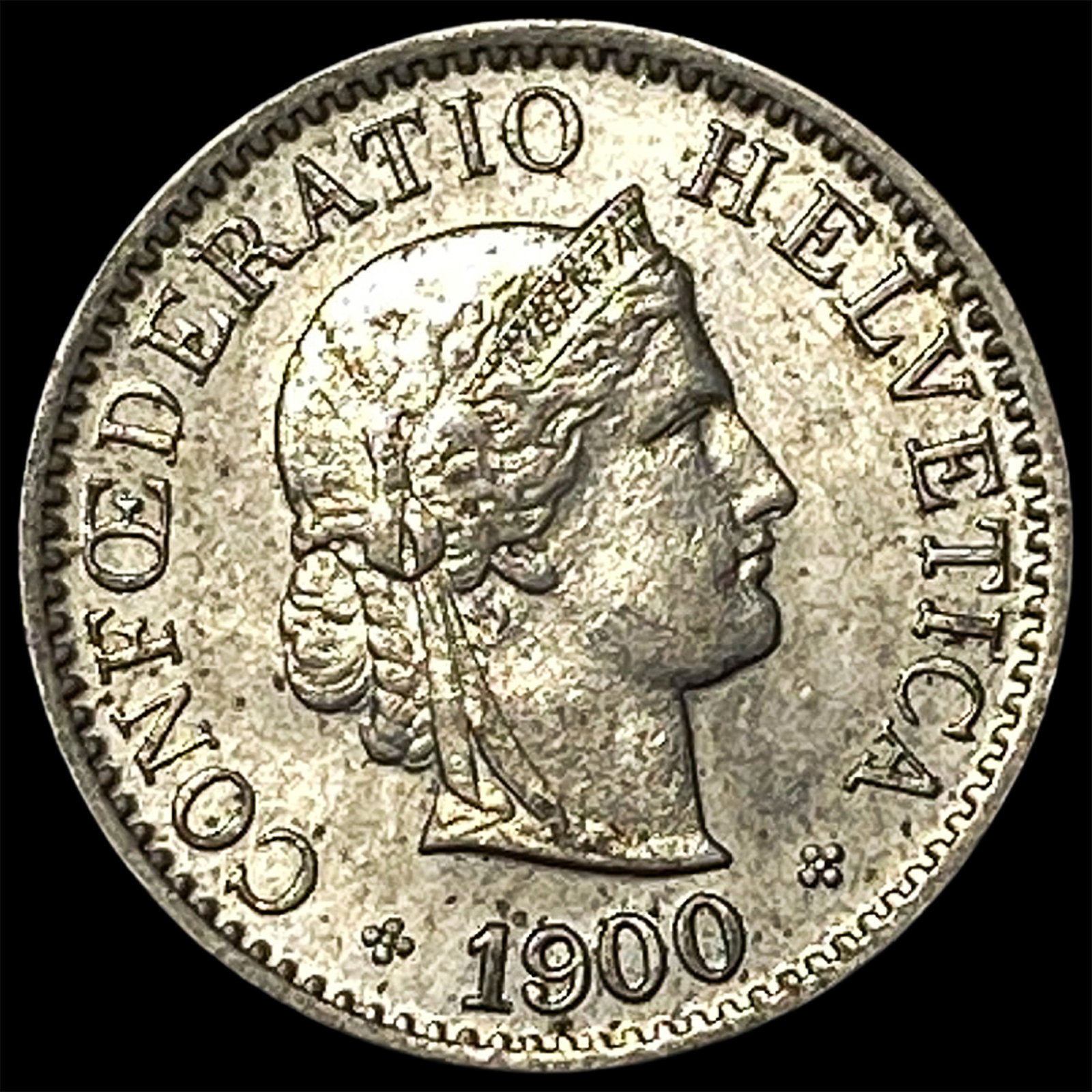 1900B Switzerland Copper Nickel 5 Rappen (1 of 2)