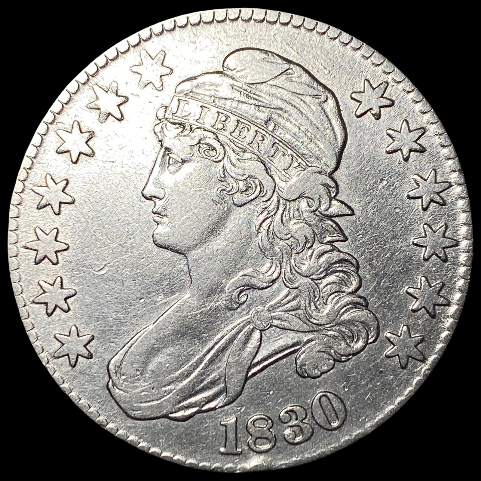 1830 Capped Bust Half Dollar CLOSELY UNCIRCULATED: 1830 Capped Bust Half Dollar CLOSELY UNCIRCULATED