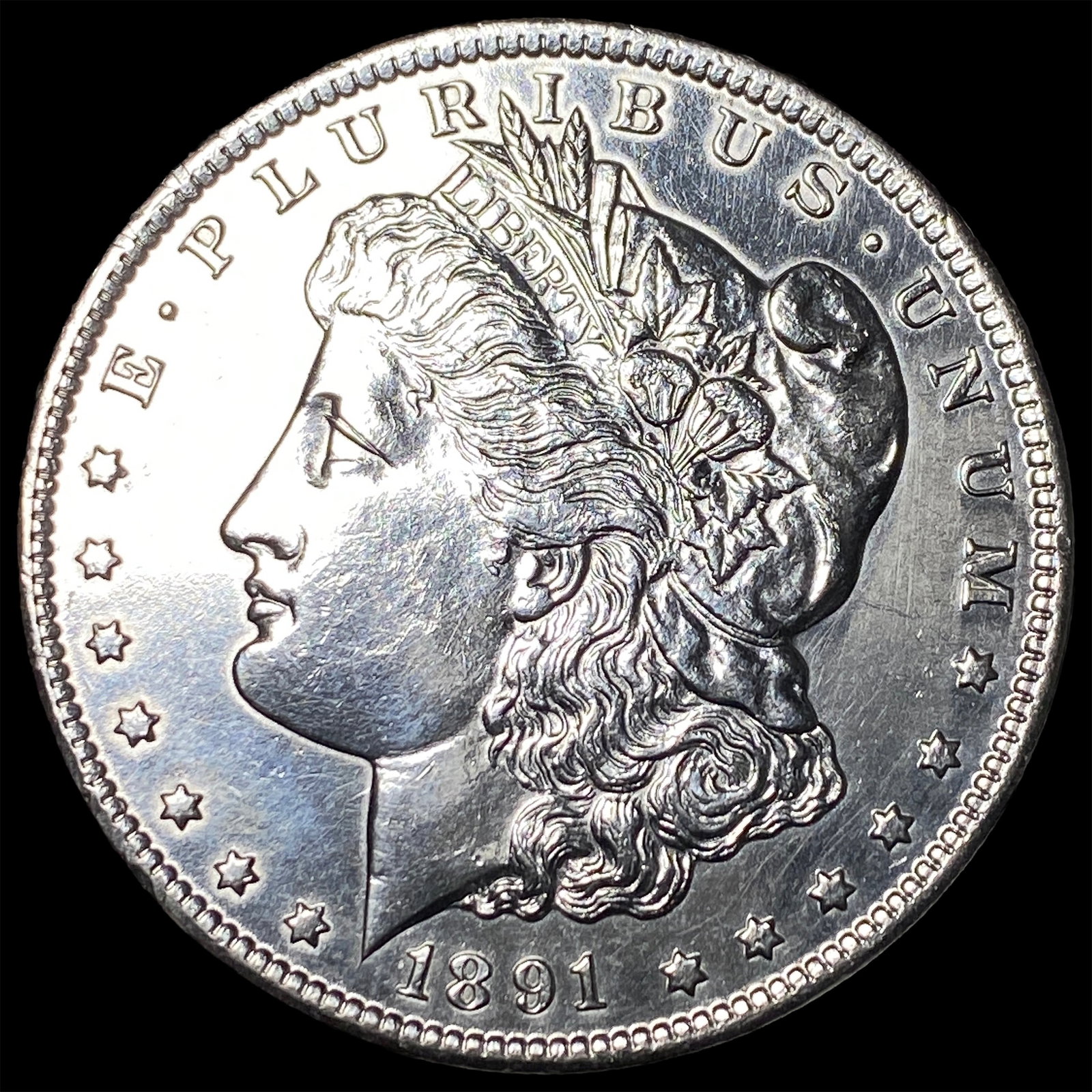 1891-CC Silver Morgan Dollar CLOSELY UNCIRCULATED: 1891-CC Silver Morgan Dollar CLOSELY UNCIRCULATED