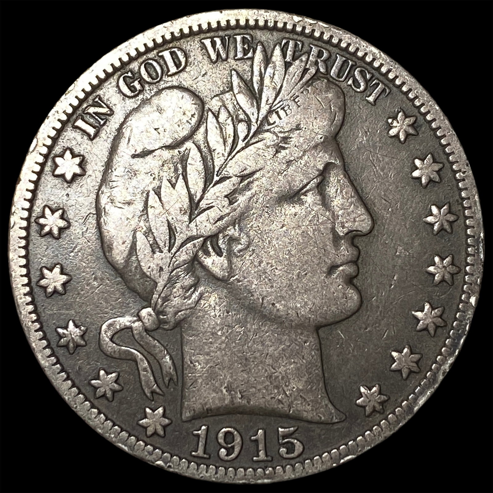 1915-S Silver Barber Half Dollar NEARLY UNCIRCULATED: 1915-S Silver Barber Half Dollar NEARLY UNCIRCULATED