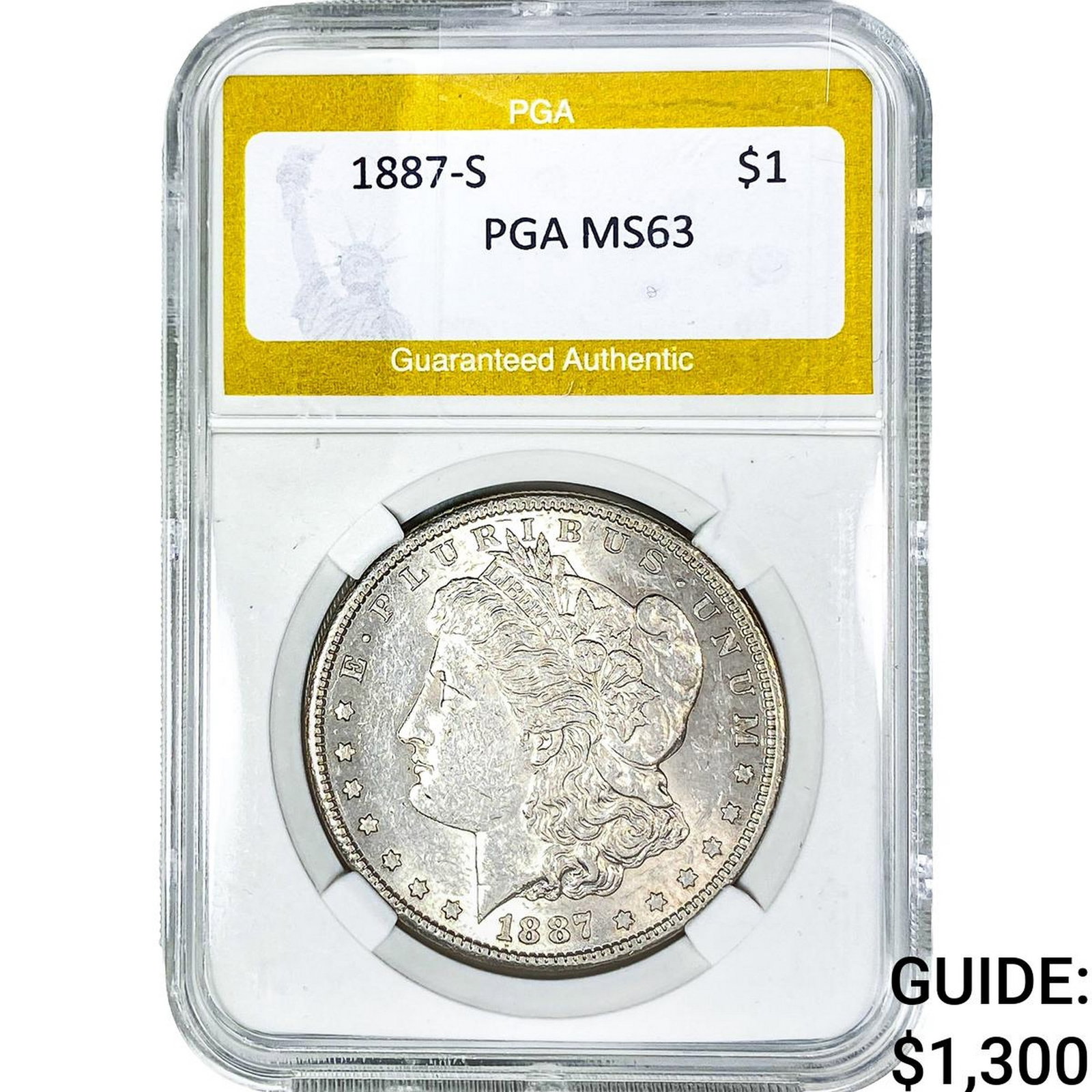 1887-S Morgan Silver Dollar PGA MS63 (1 of 2)