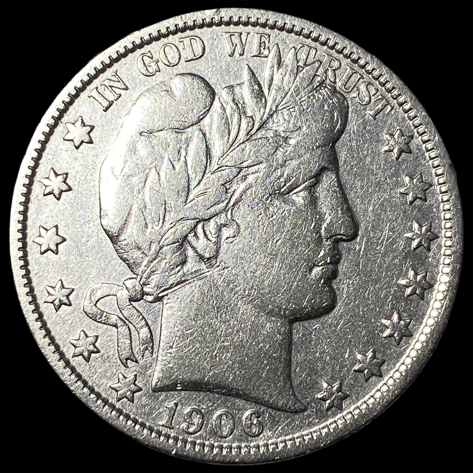 1906-S Silver Barber Half Dollar ABOUT UNCIRCULATED: 1906-S Silver Barber Half Dollar ABOUT UNCIRCULATED