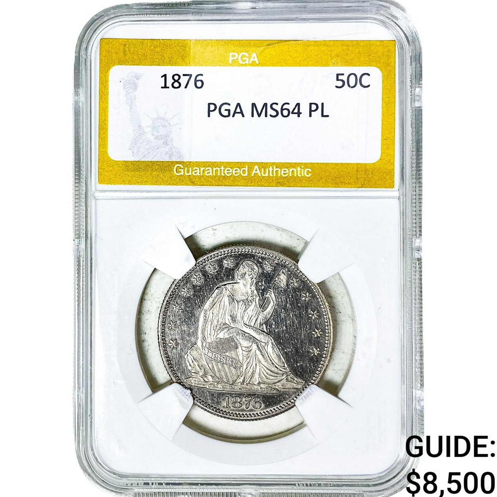 1876 Seated Liberty Half Dollar PGA MS64 PL (1 of 2)