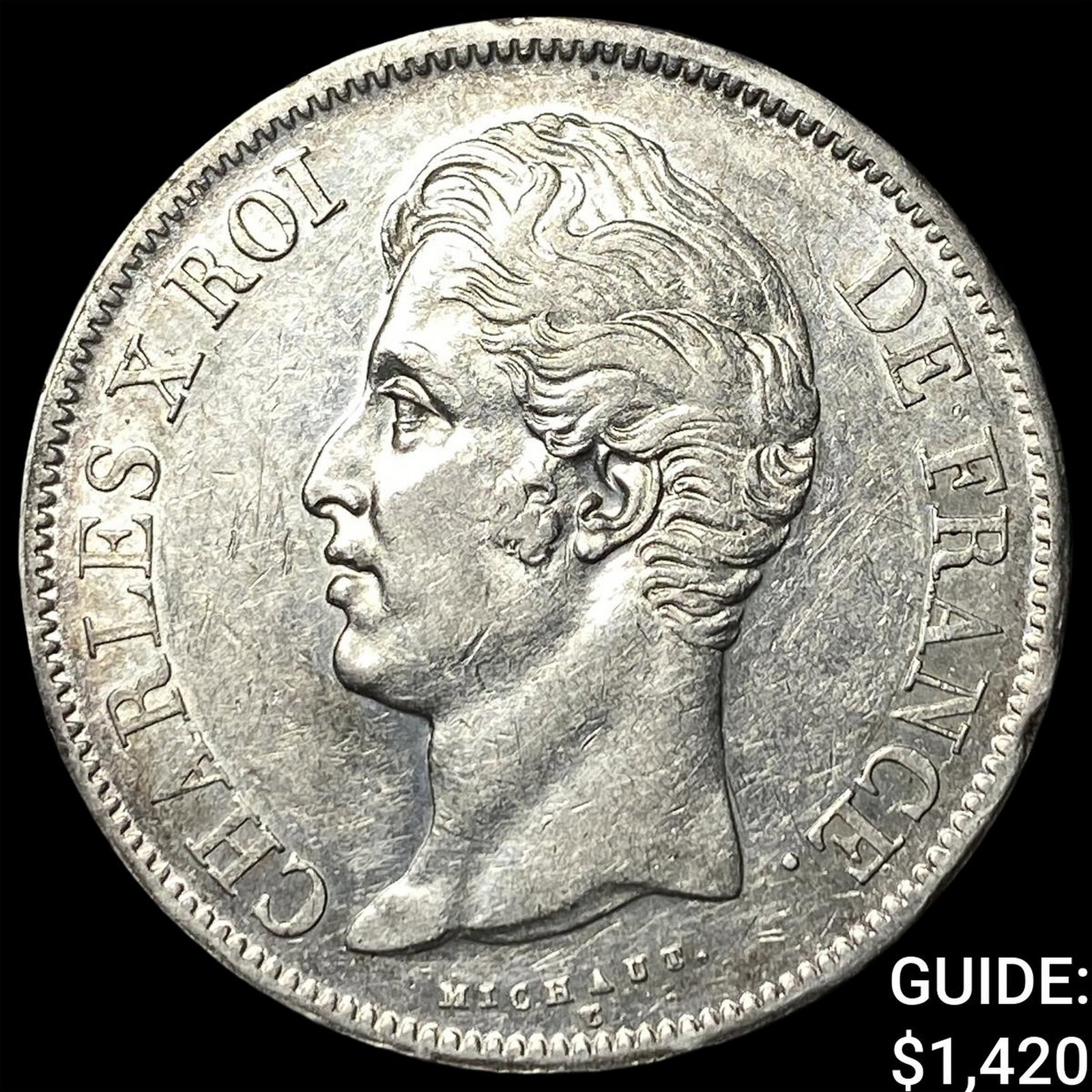 1828 W France Charles X Silver 5 Francs (1 of 2)