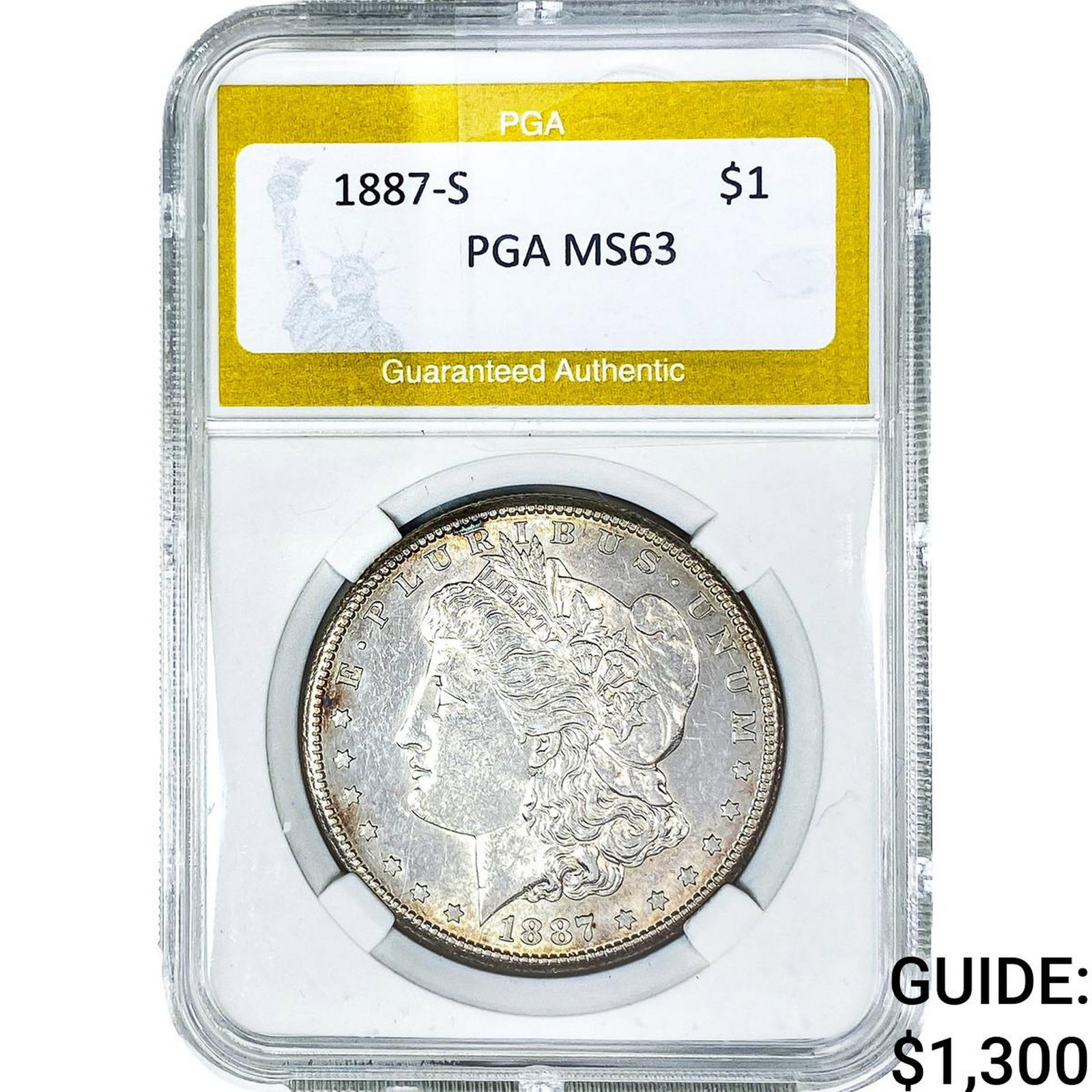1887-S Morgan Silver Dollar PGA MS63: 1887-S Morgan Silver Dollar PGA MS63