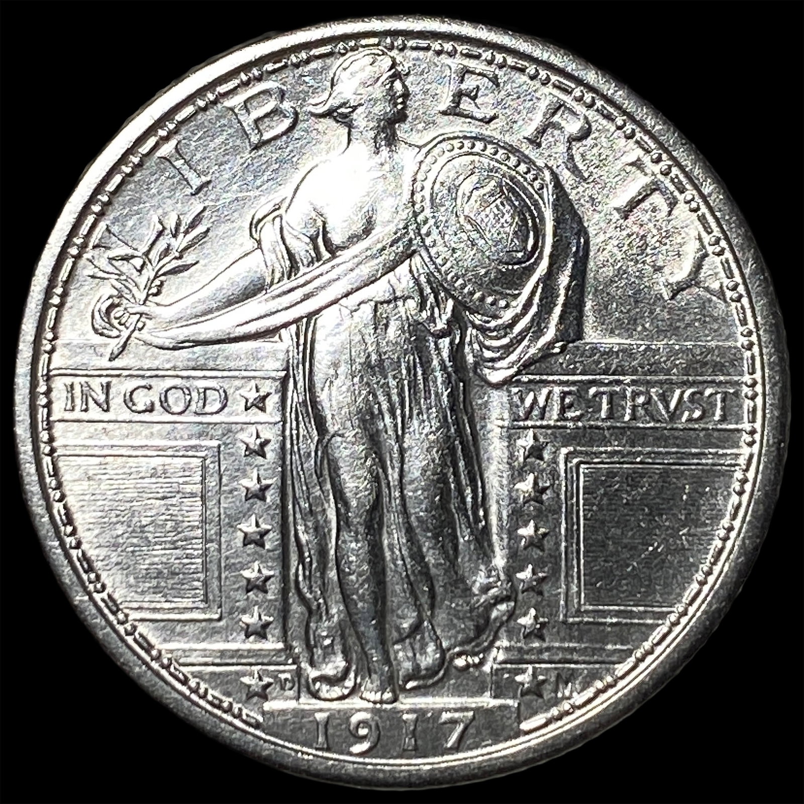 1917-D Silver Standing Liberty Quarter CHOICE AU (1 of 2)