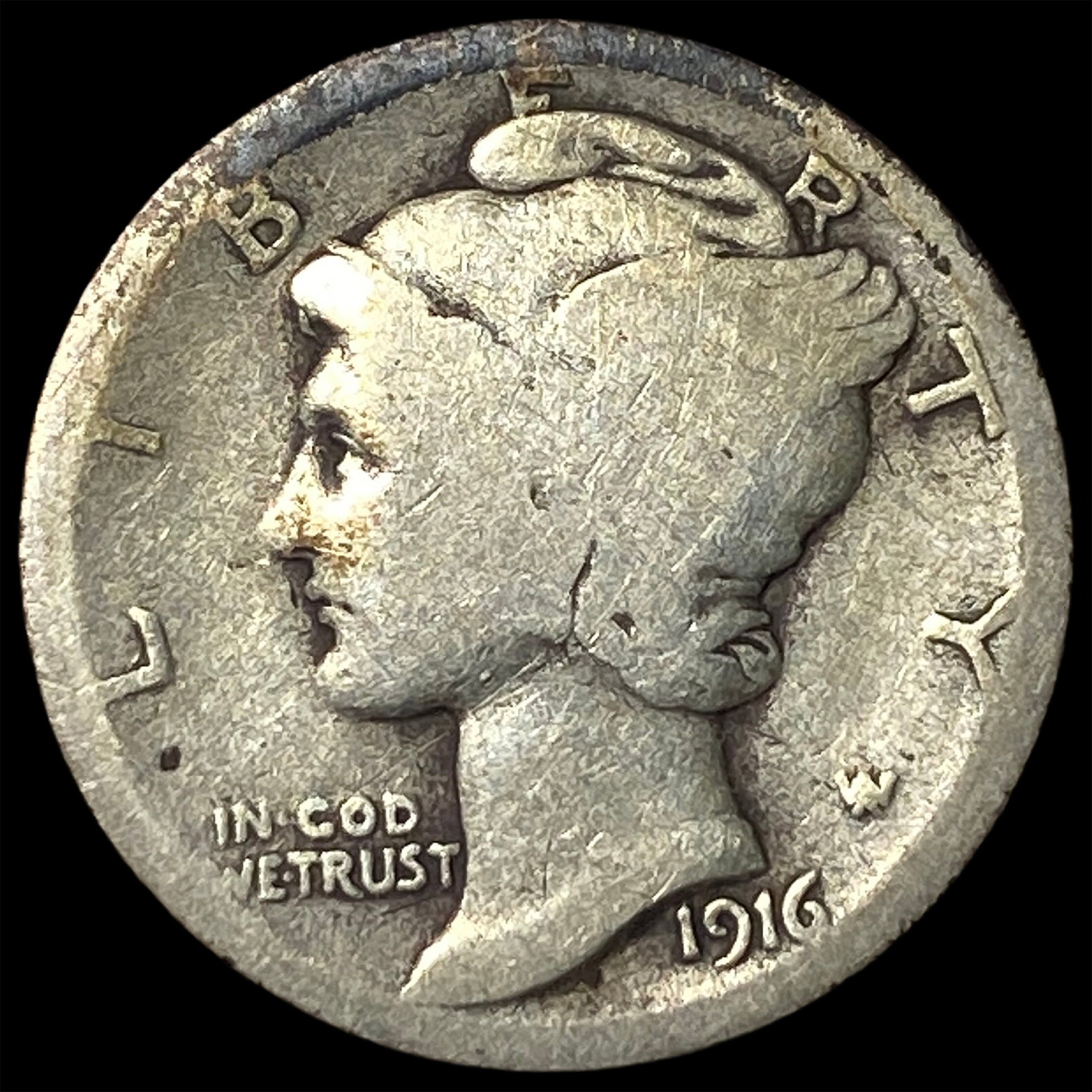 1916 Mercury Dime NICELY CIRCULATED (1 of 2)