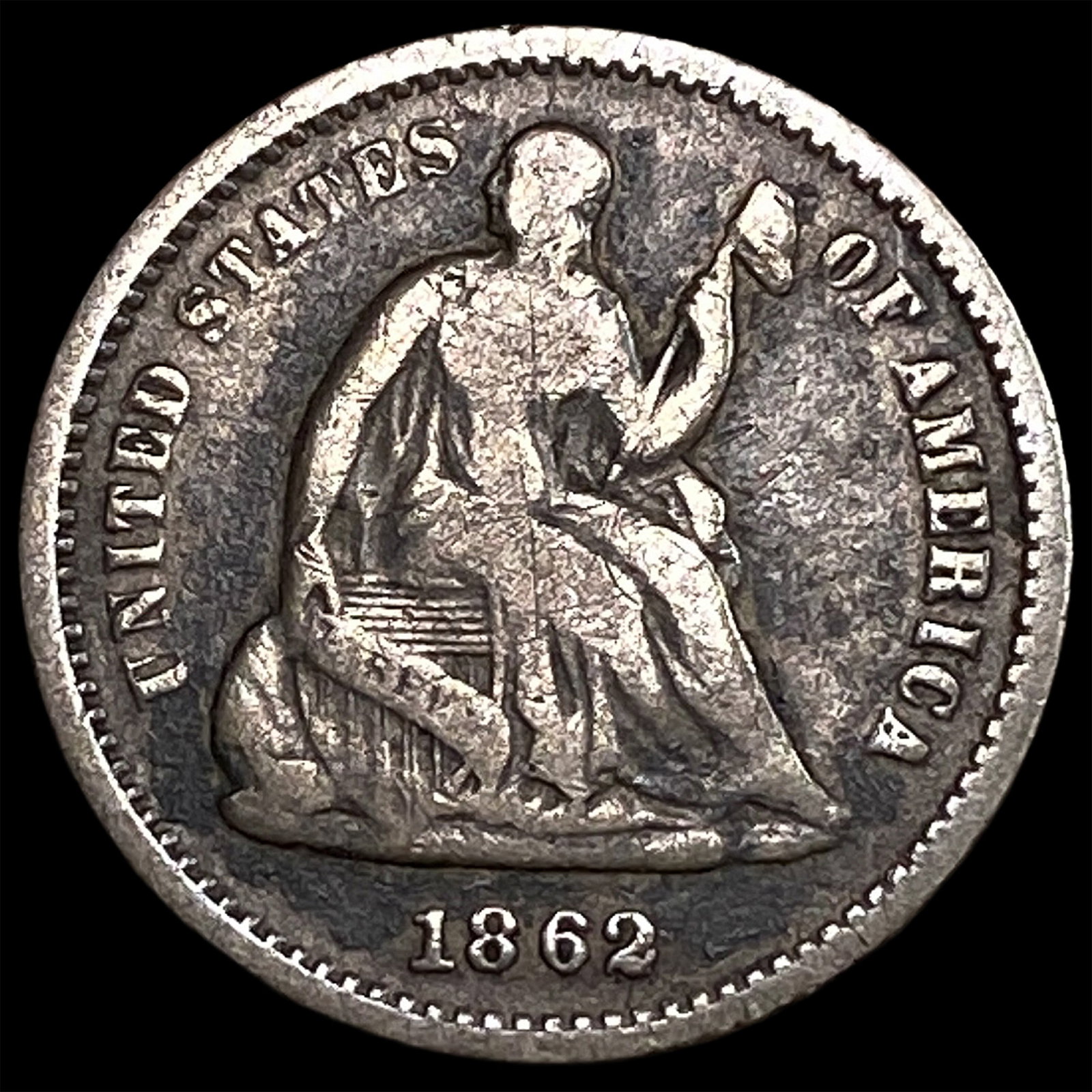 1862 Seated Liberty Half Dime NEARLY UNCIRCULATED: 1862 Seated Liberty Half Dime NEARLY UNCIRCULATED